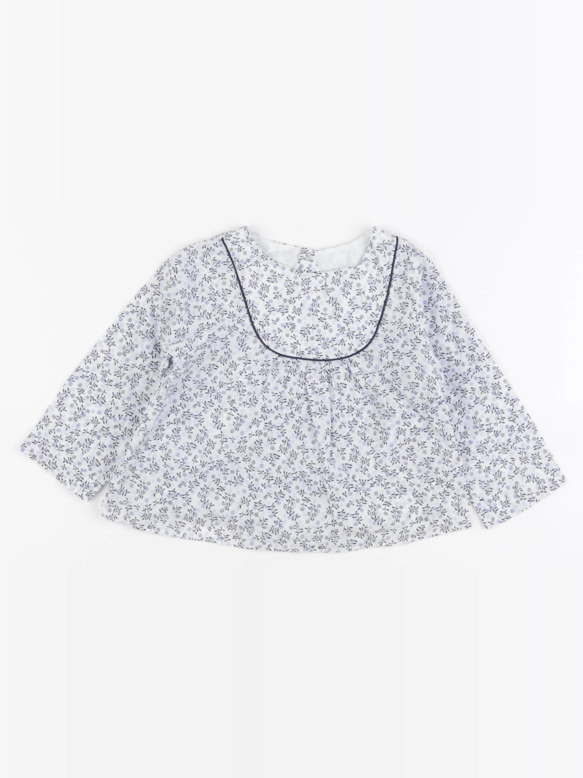Jacadi - blouse bleu - 12 mois