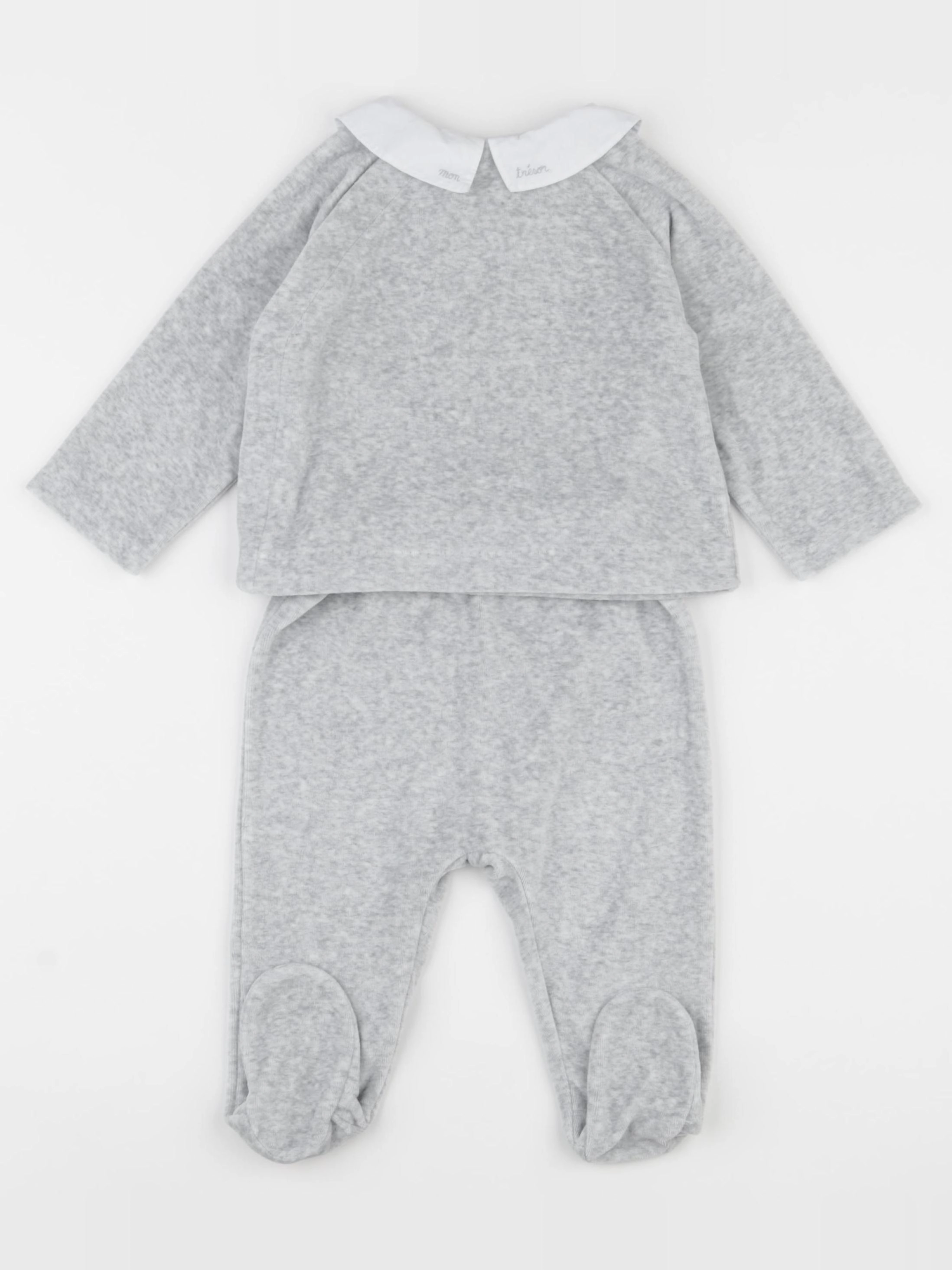 Jacadi - pyjama velours gris - 12 mois