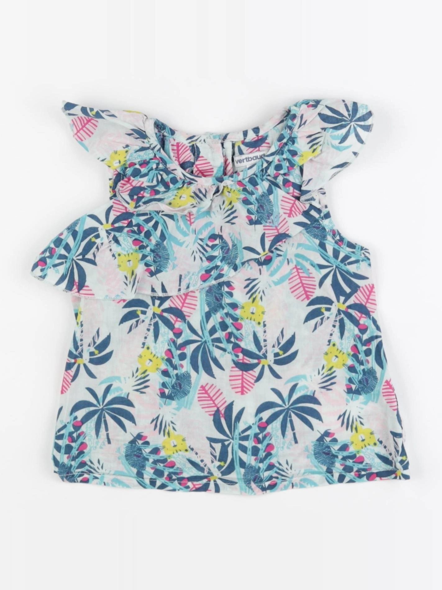 Vertbaudet - blouse bleu, rose - 24 mois