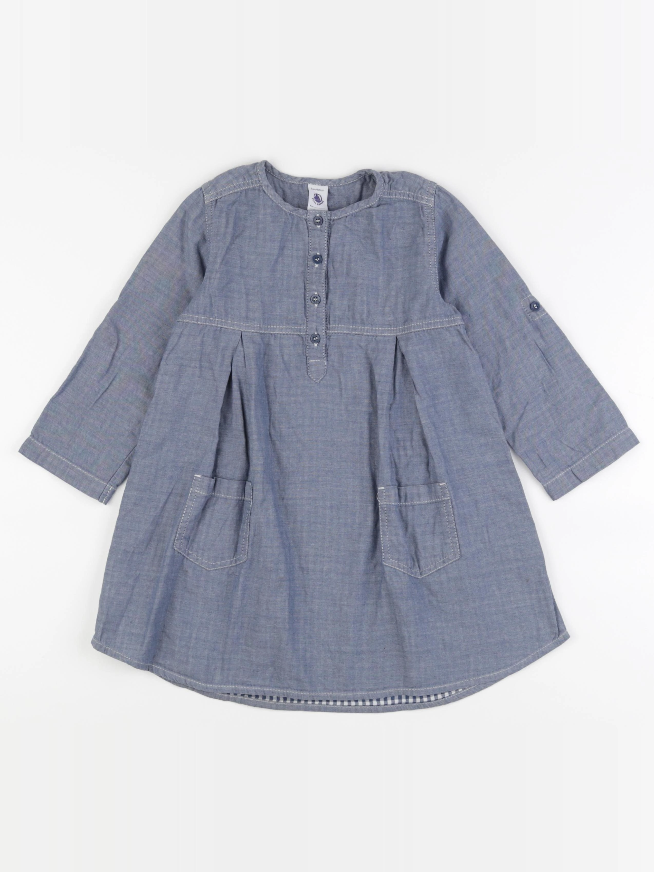 Petit Bateau - robe bleu - 5 ans