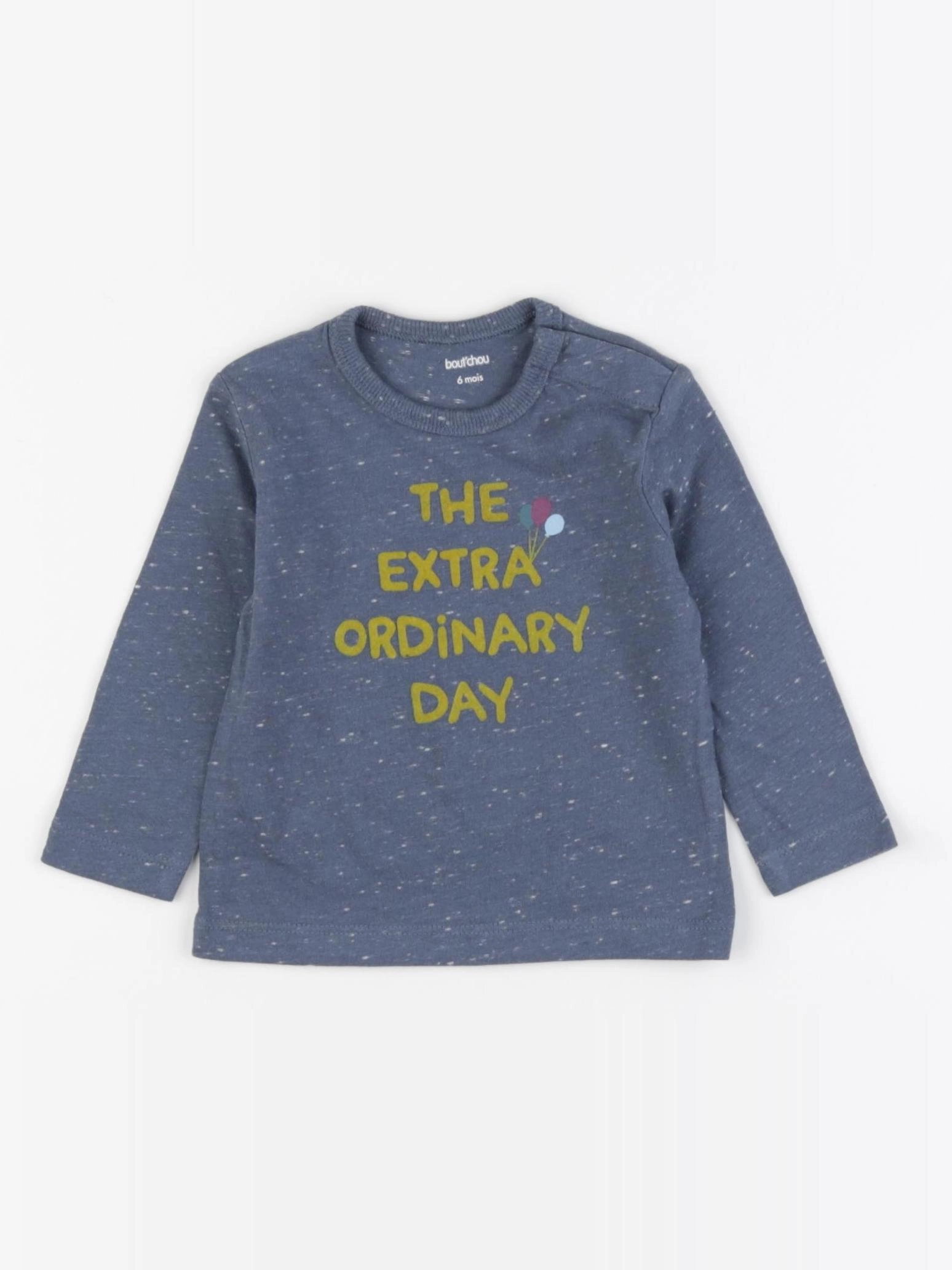 Boutchou - tee-shirt bleu - 6 mois