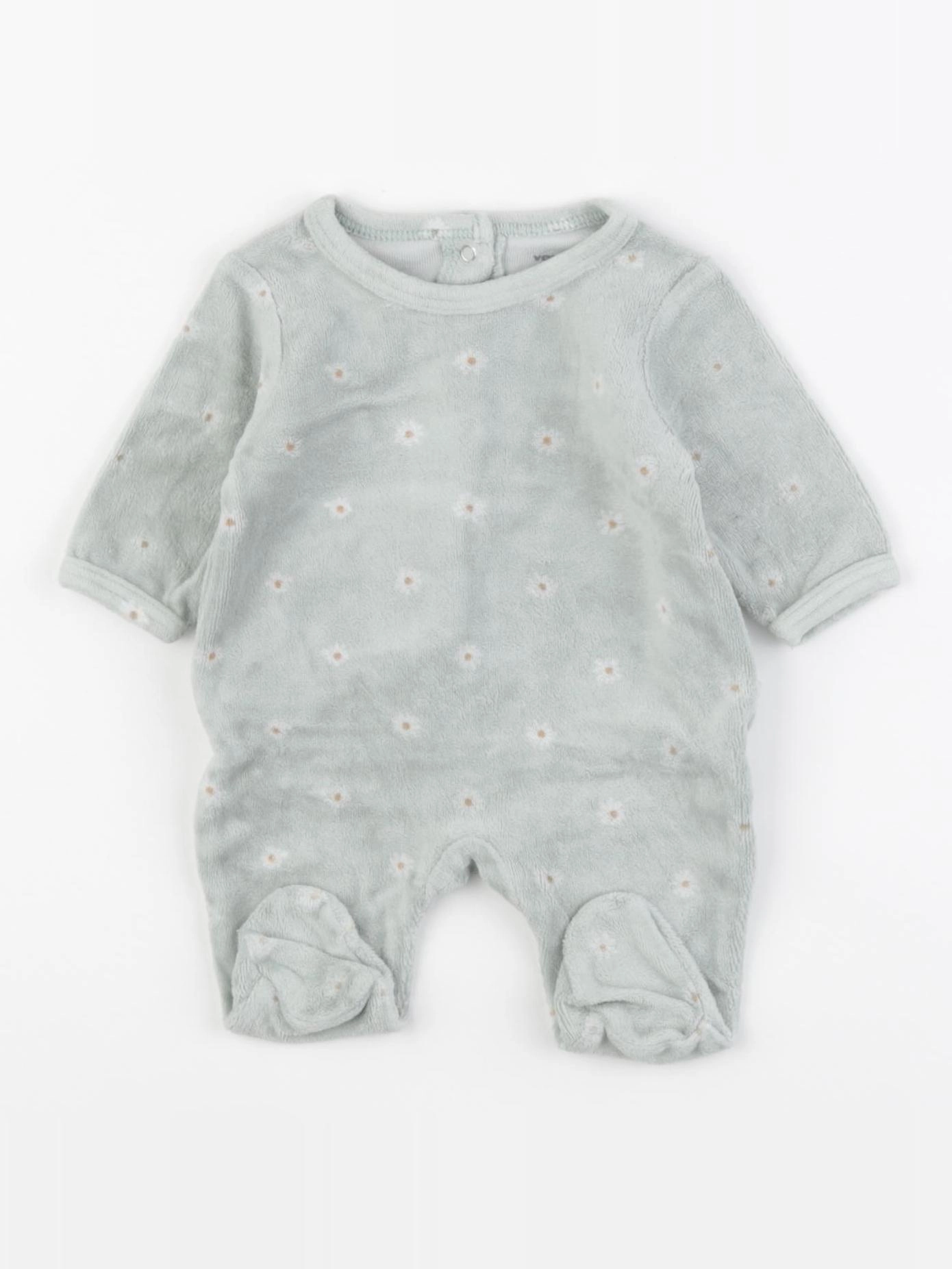 Vertbaudet - pyjama velours vert - 0 mois
