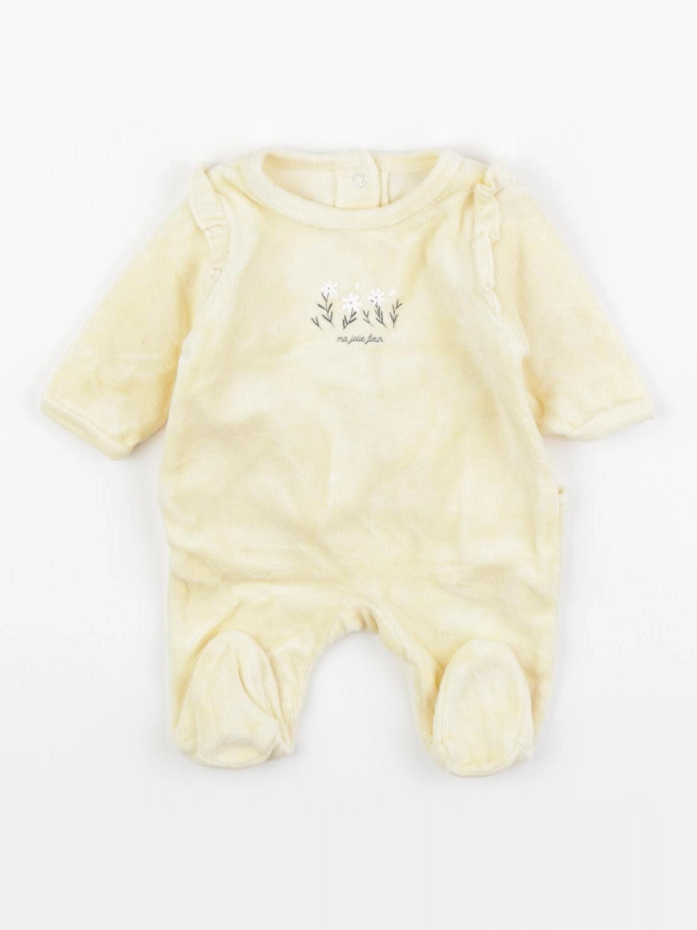 Vertbaudet - pyjama velours jaune - 0 mois