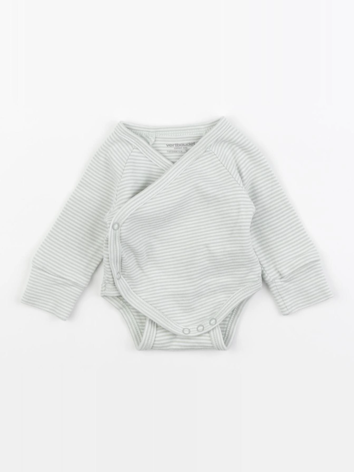 Vertbaudet - body blanc, vert - 0 mois