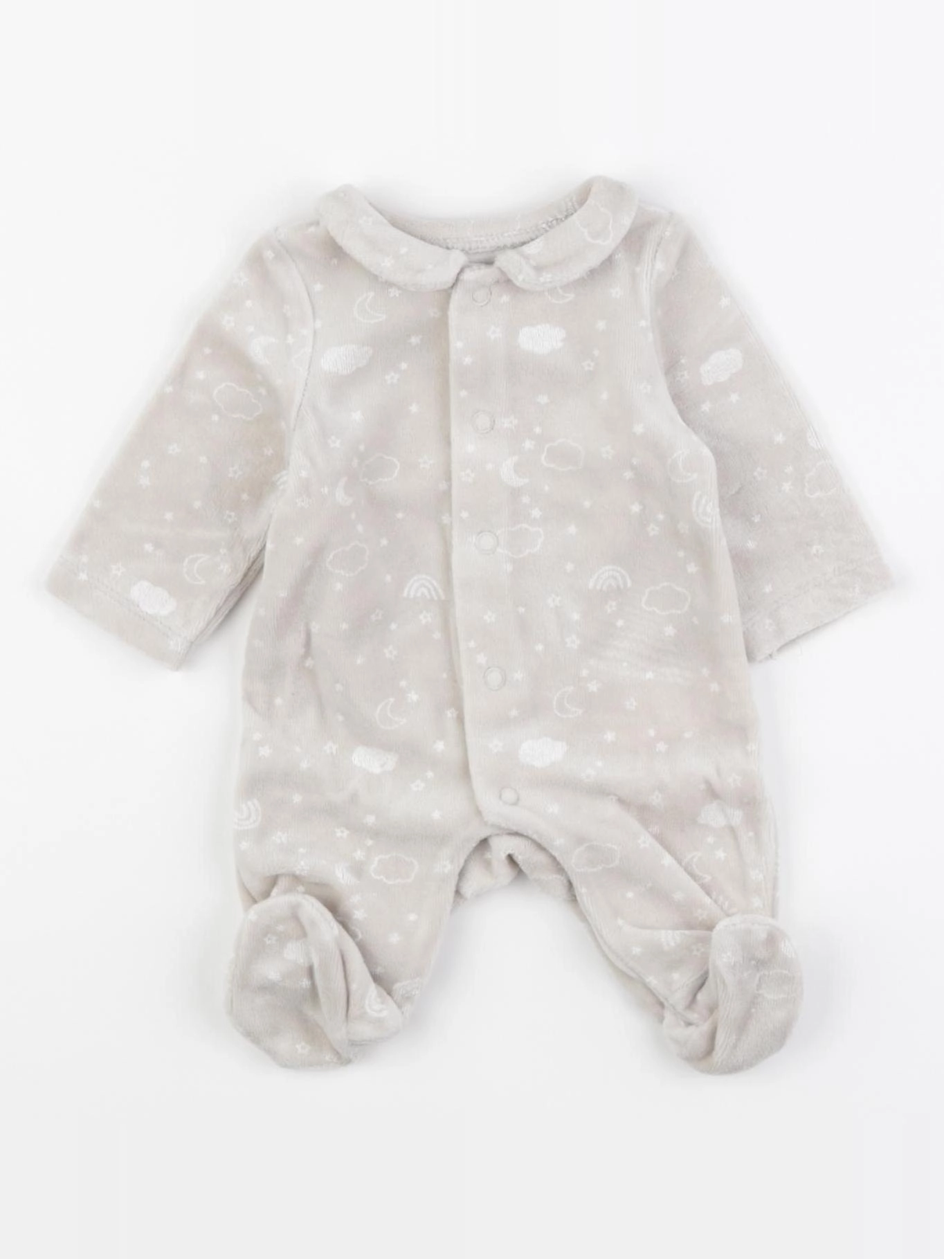 Tape à l'oeil - pyjama velours beige - Prématuré