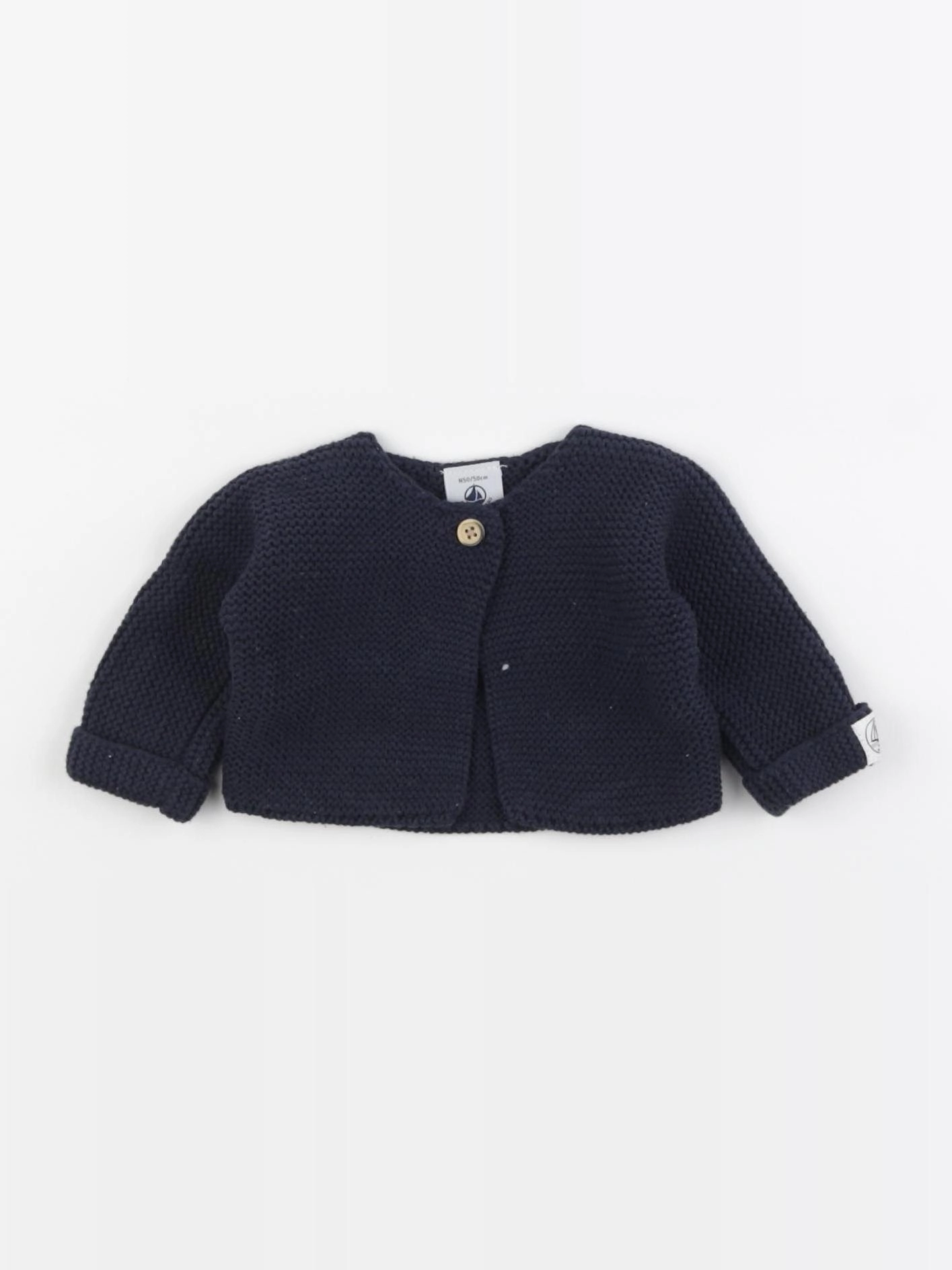 Petit Bateau - gilet bleu - 0 mois