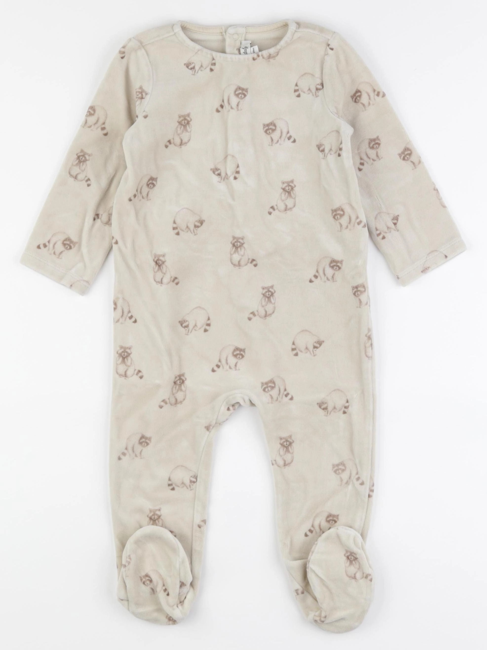 Natalys - pyjama velours beige - 24 mois