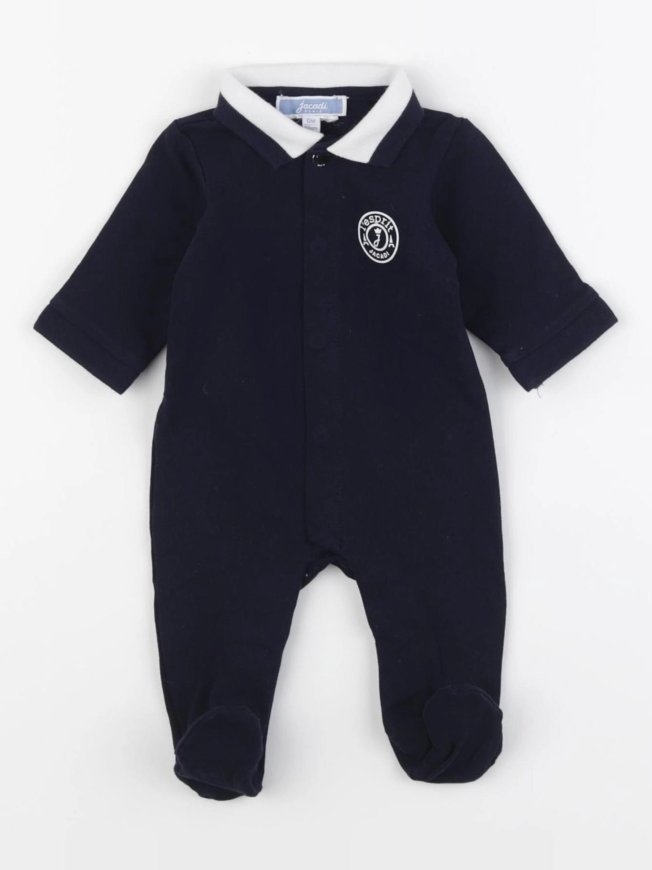 Jacadi - pyjama coton bleu - 0 mois