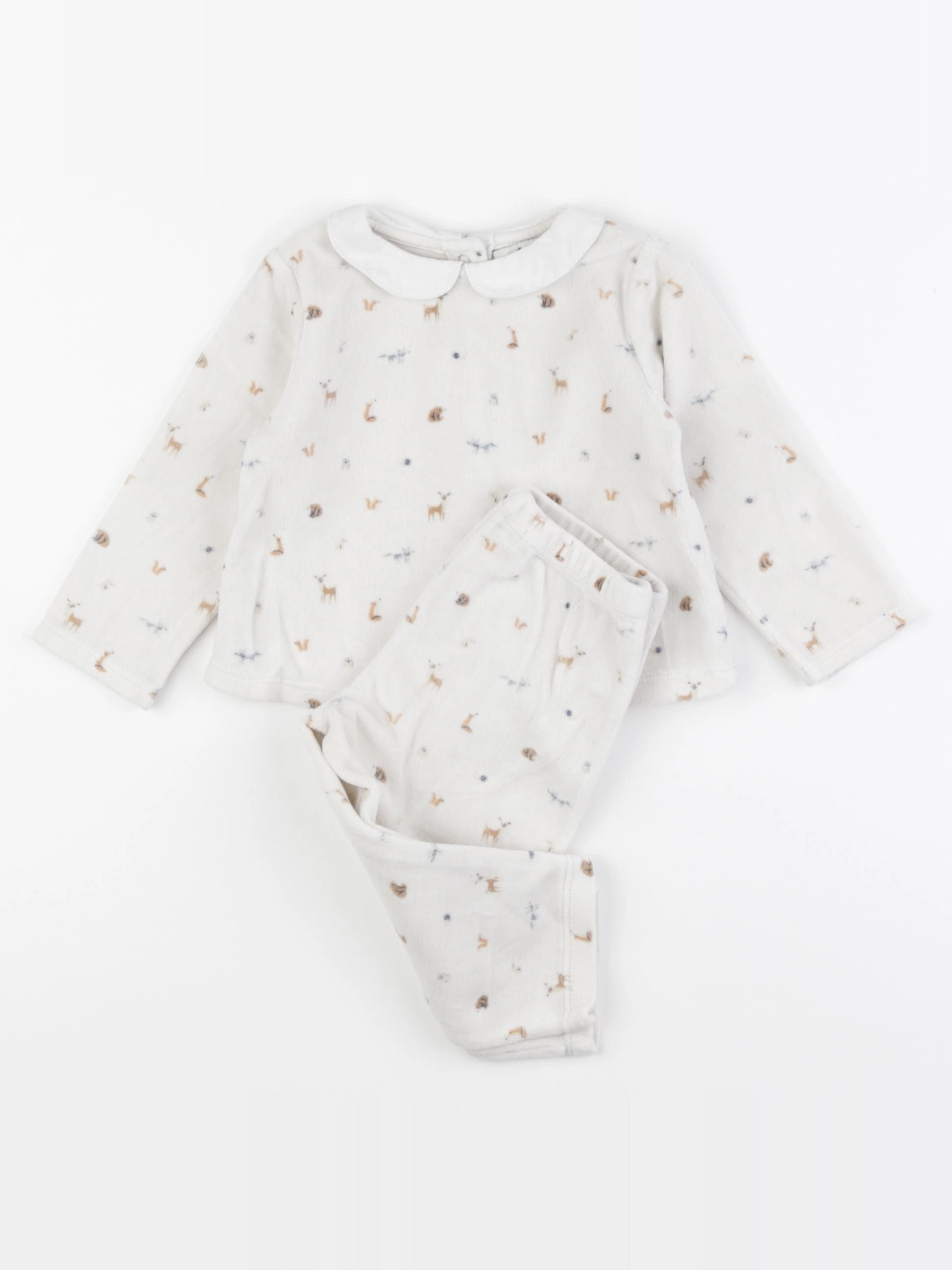 Cyrillus - pyjama velours blanc - 18 mois