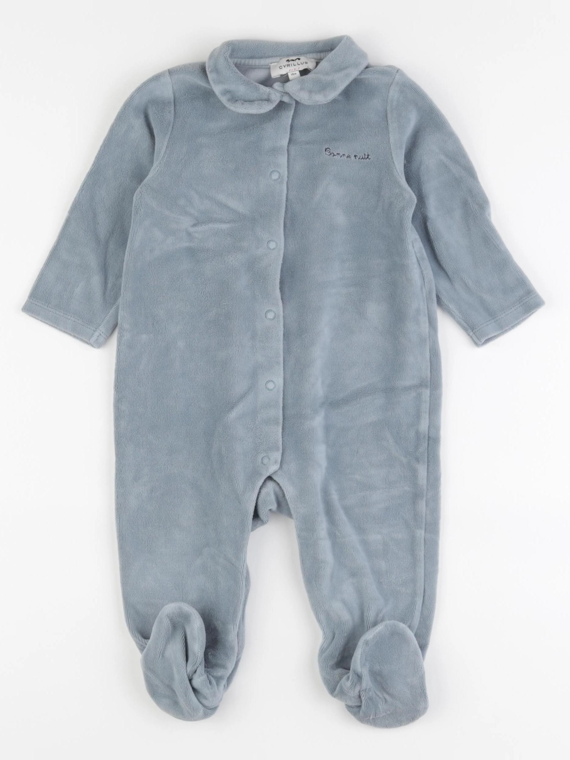 Cyrillus - pyjama velours bleu - 18 mois
