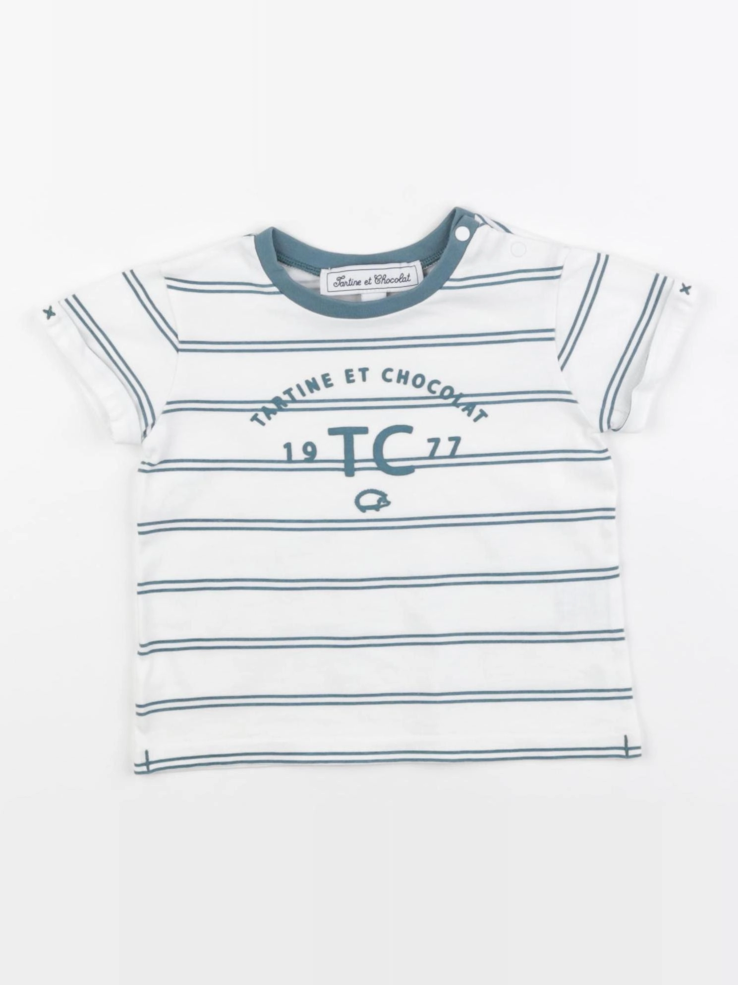 Tartine & Chocolat - tee-shirt blanc, vert - 18 mois
