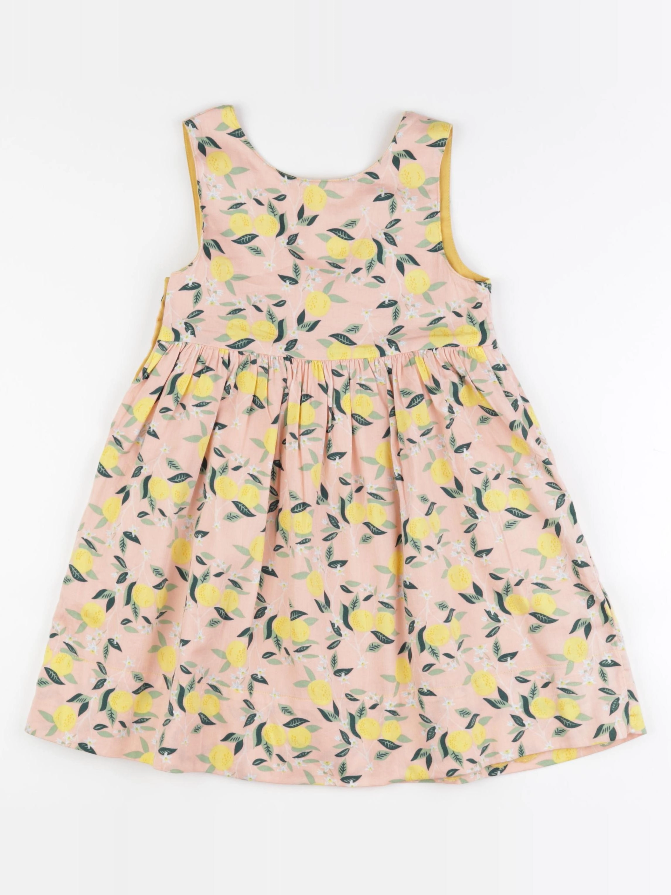 Vertbaudet - robe réversible jaune, rose - 7 ans