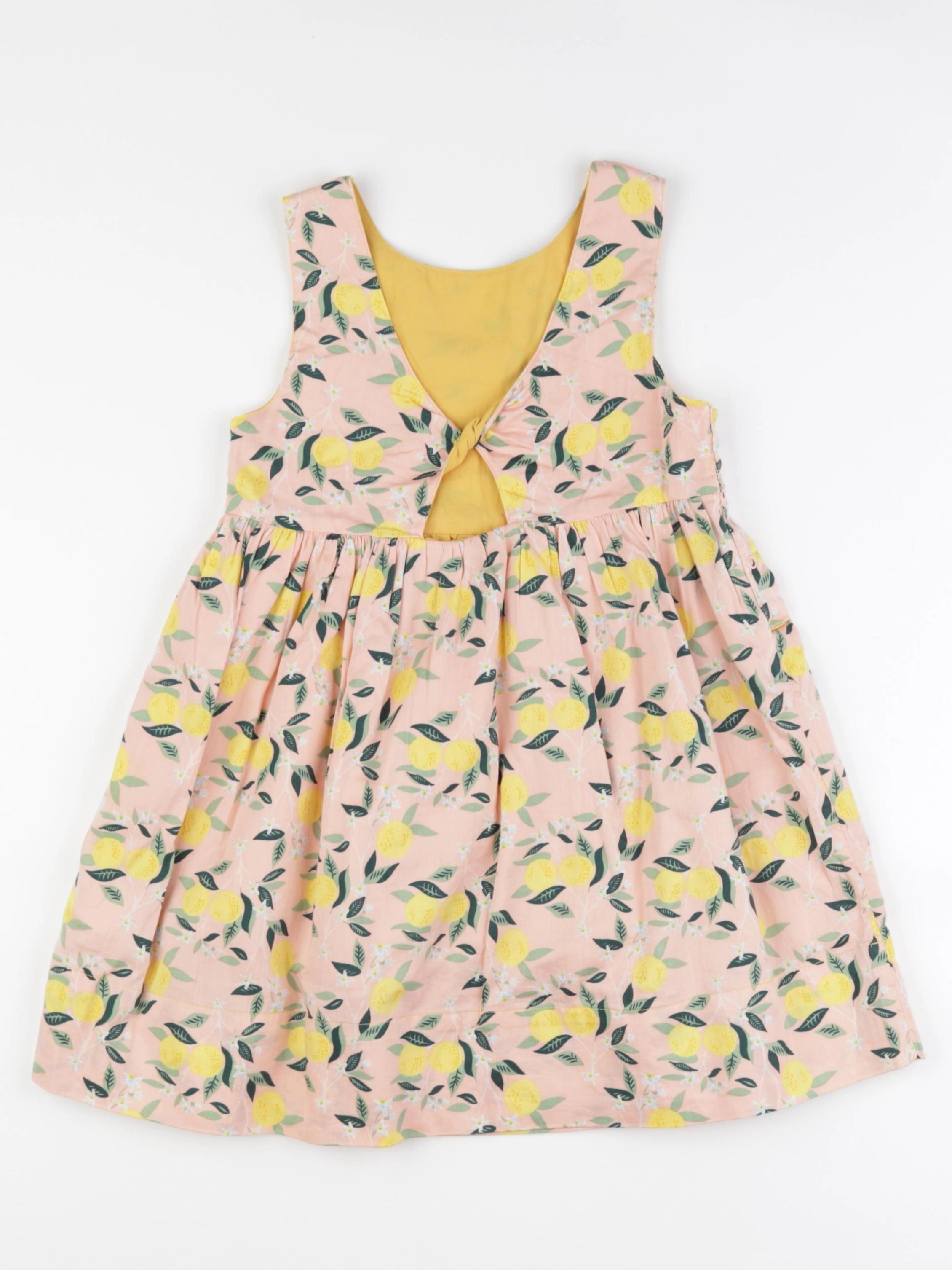 Vertbaudet - robe réversible jaune, rose - 7 ans