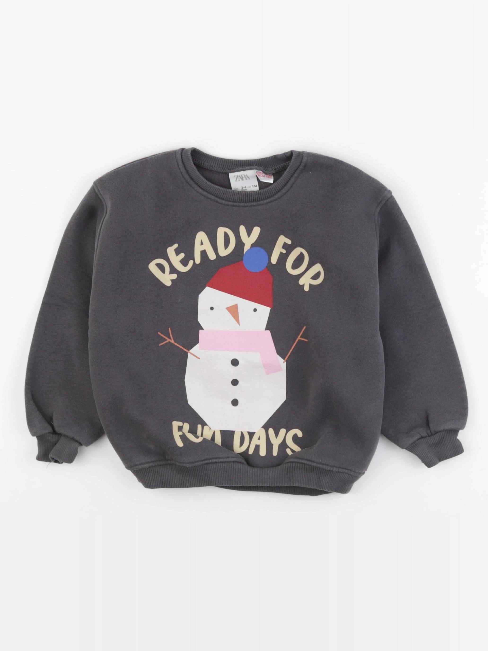 Zara - sweat gris - 3/4 ans