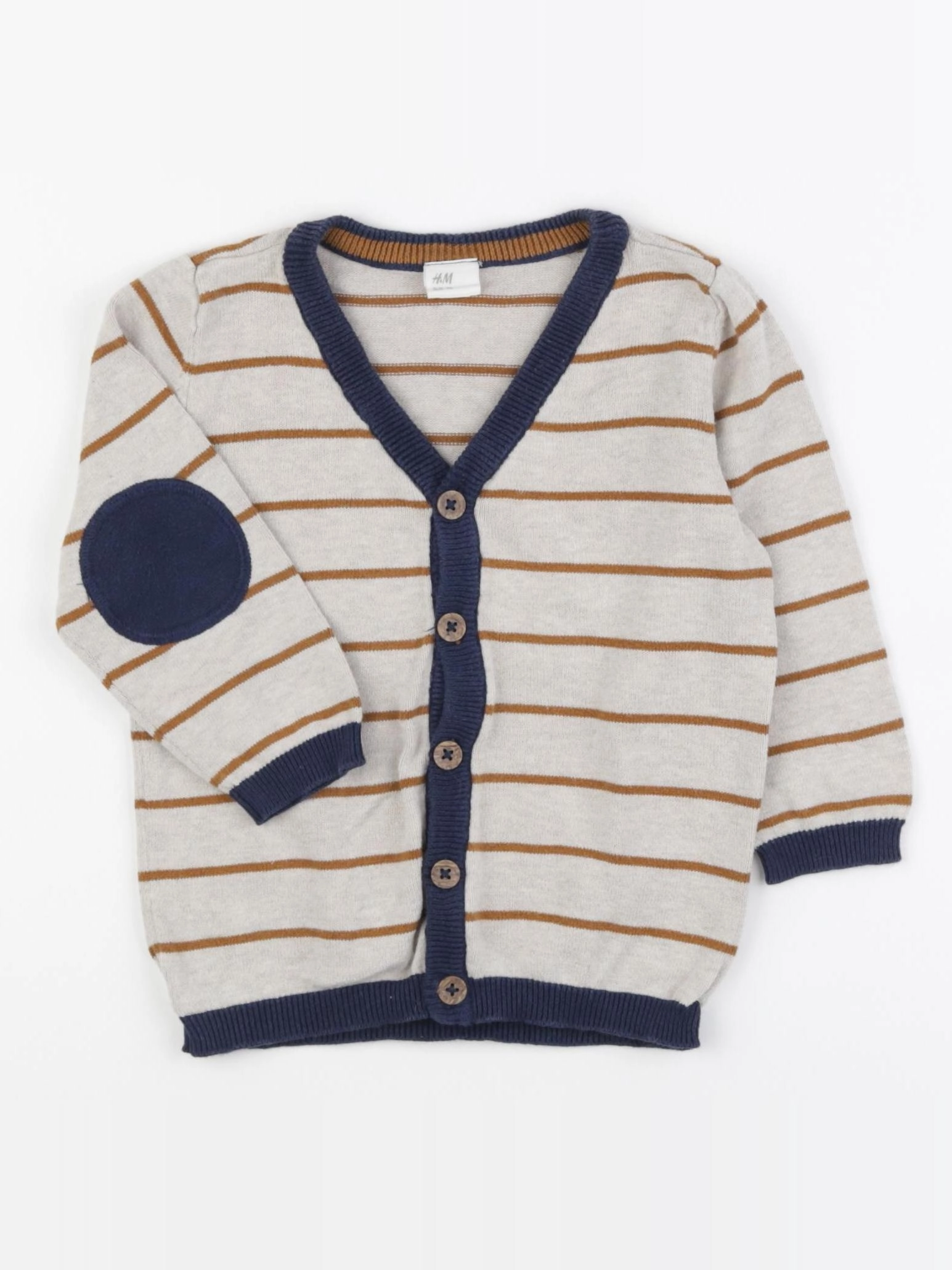 H&M - gilet beige, bronze, bleu - 12/18 mois