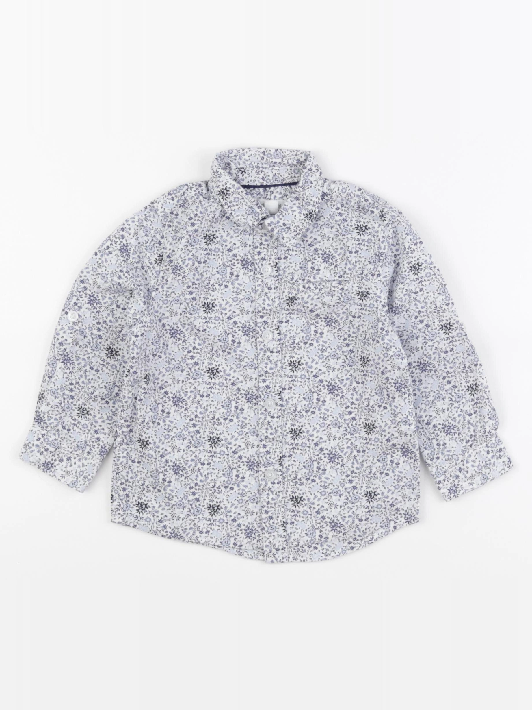 Vertbaudet - chemise bleu, blanc - 2 ans