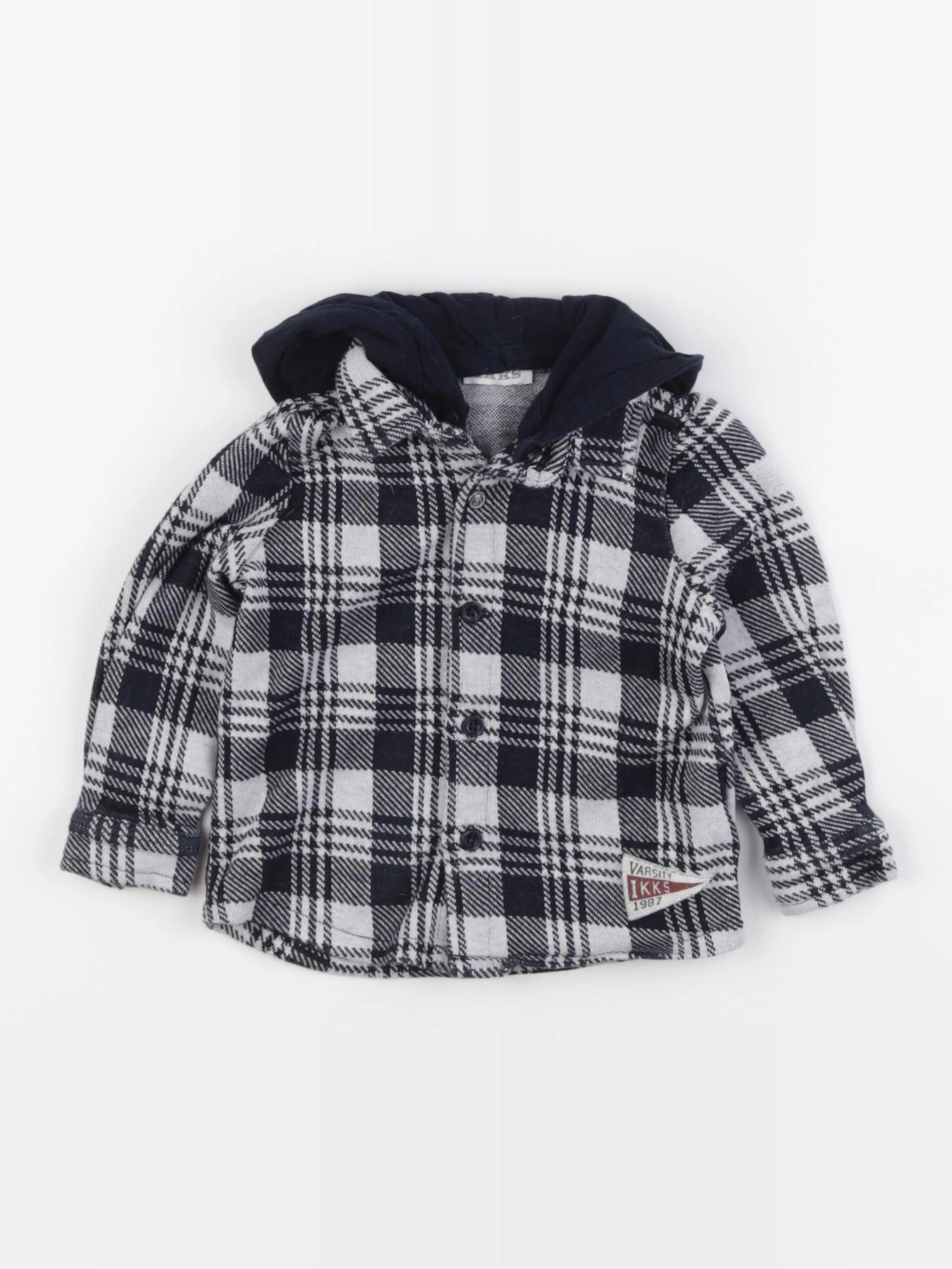 IKKS - chemise bleu, blanc - 12 mois