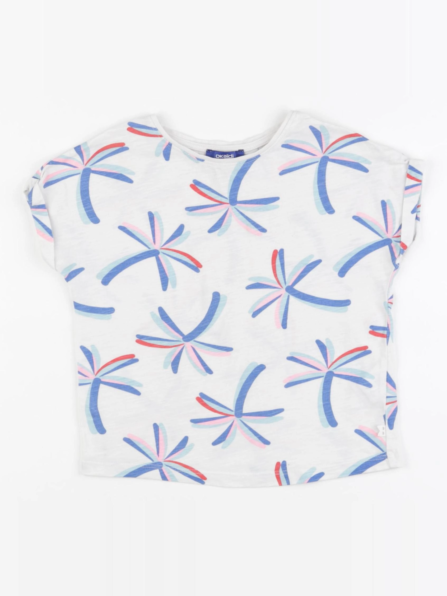 Okaidi - tee-shirt bleu, blanc - 5 ans