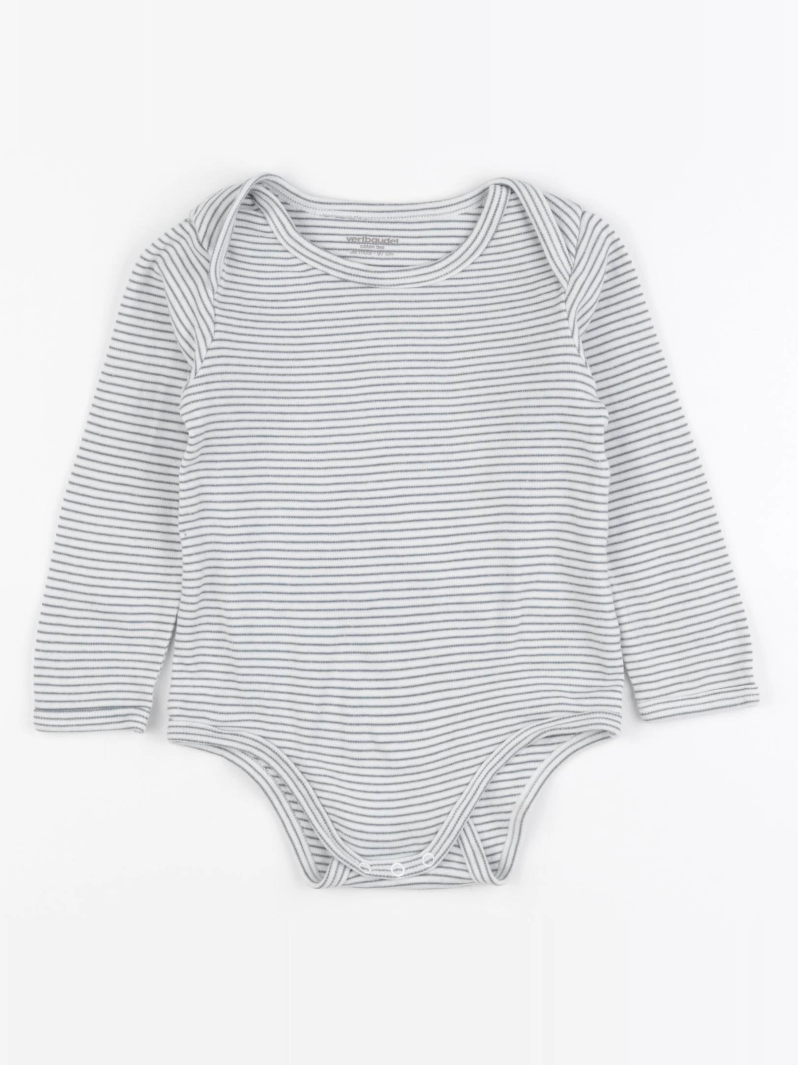 Vertbaudet - body blanc, bleu - 36 mois