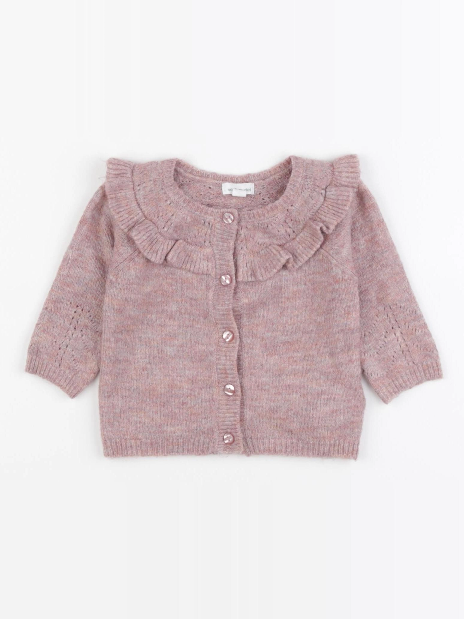 Vertbaudet - gilet violet - 3 mois
