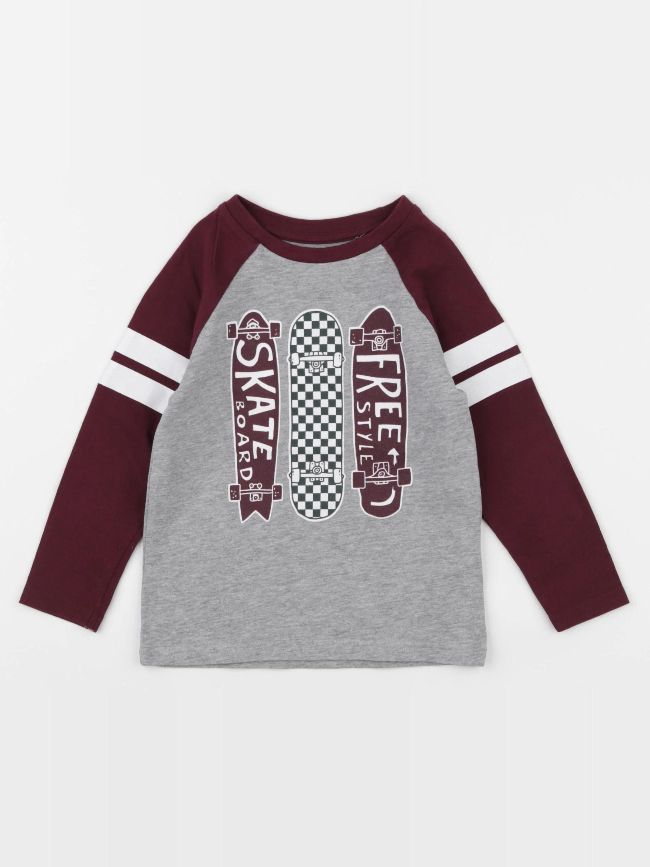 Vertbaudet - tee-shirt gris, violet - 3 ans