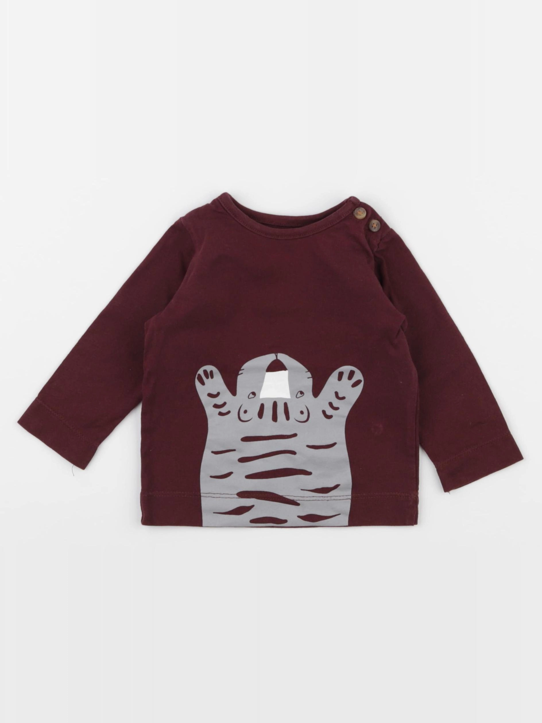 Vertbaudet - tee-shirt violet - 6 mois