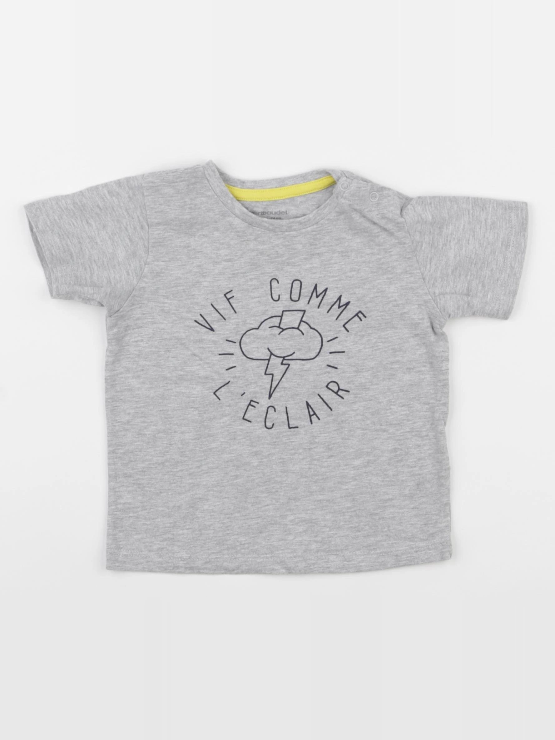 Vertbaudet - tee-shirt gris - 12 mois