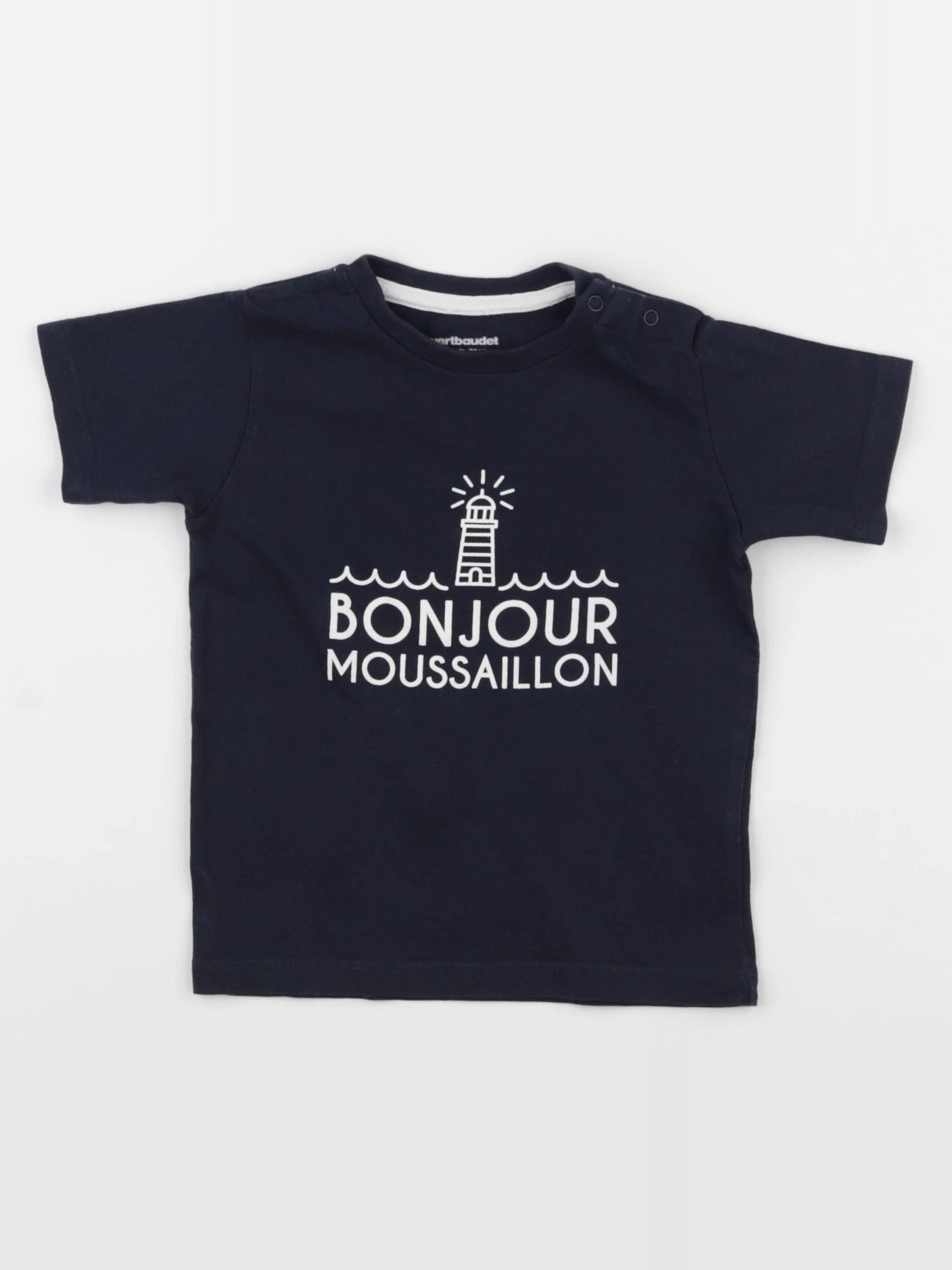 Vertbaudet - tee-shirt bleu - 12 mois