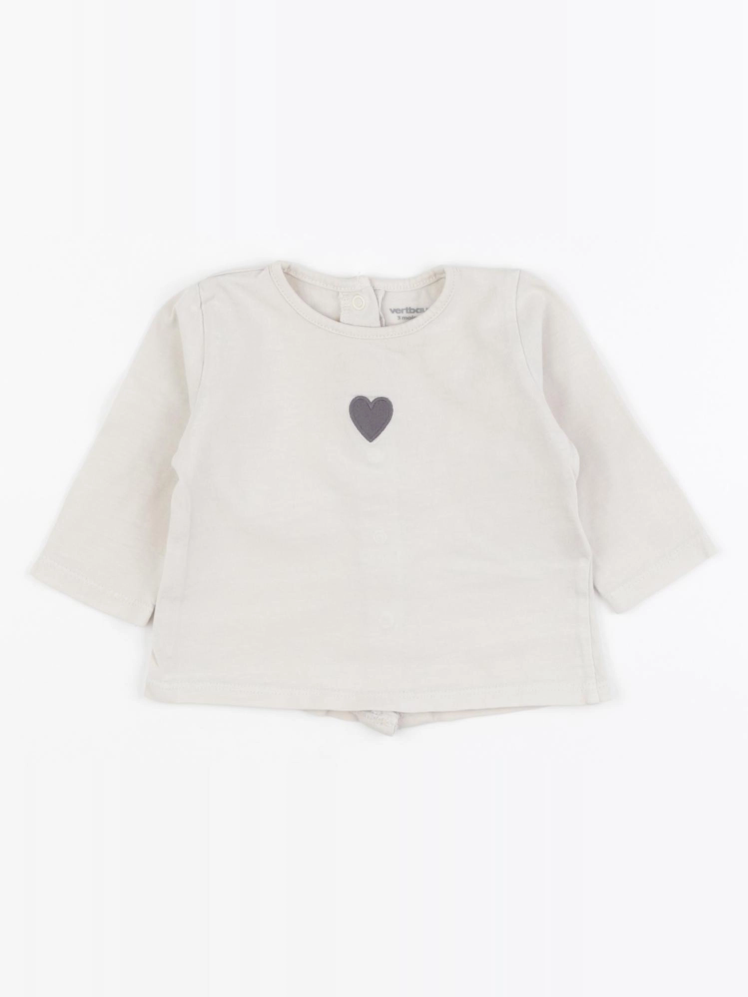 Vertbaudet - tee-shirt blanc - 3 mois