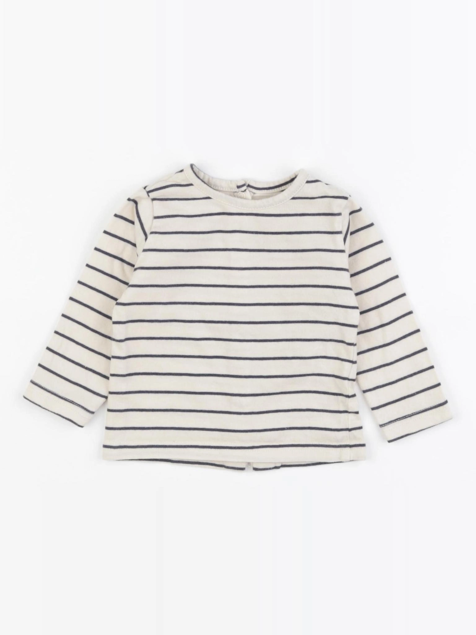 Vertbaudet - tee-shirt beige, bleu - 3 mois