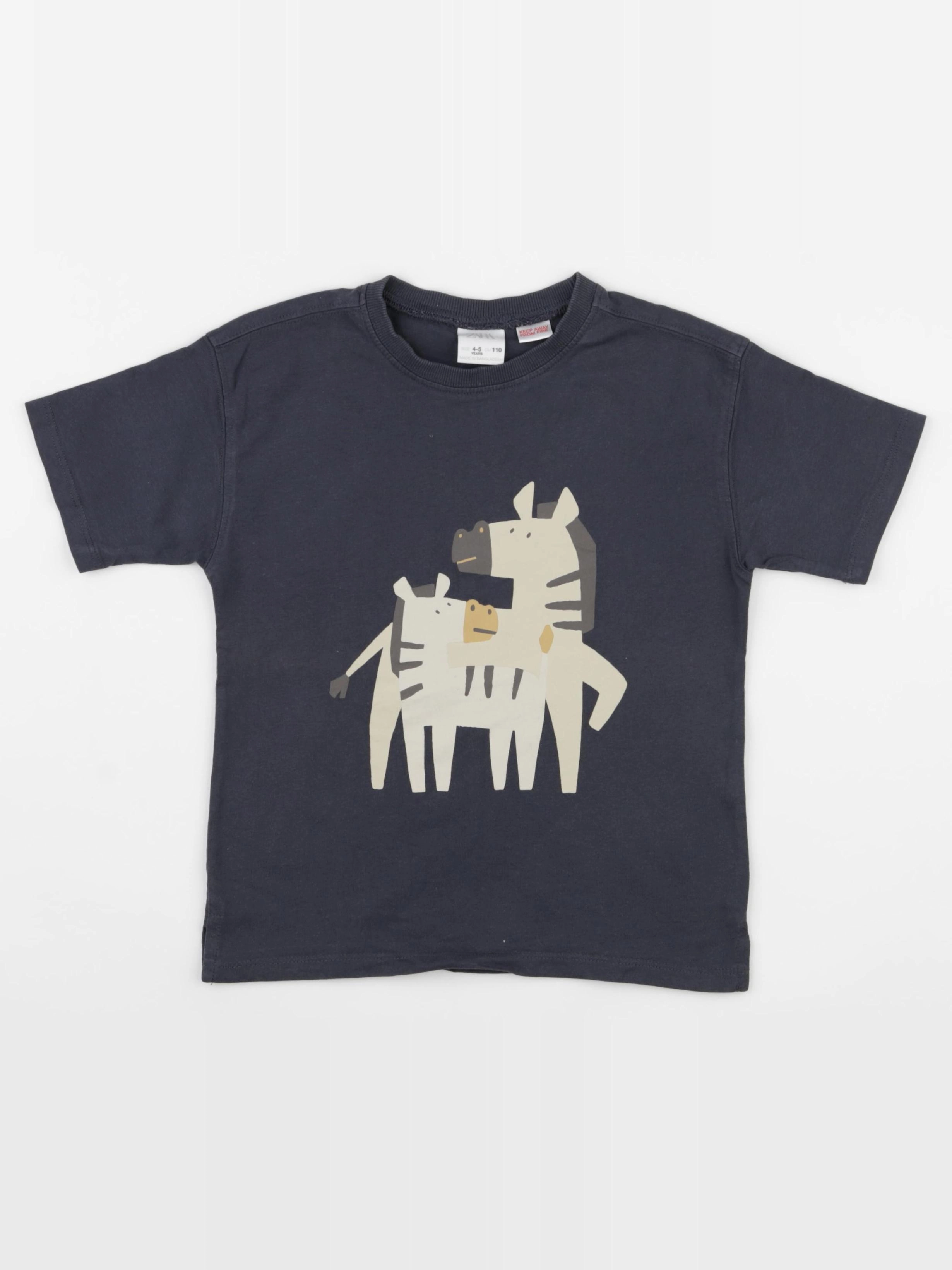 Zara - tee-shirt bleu - 4/5 ans