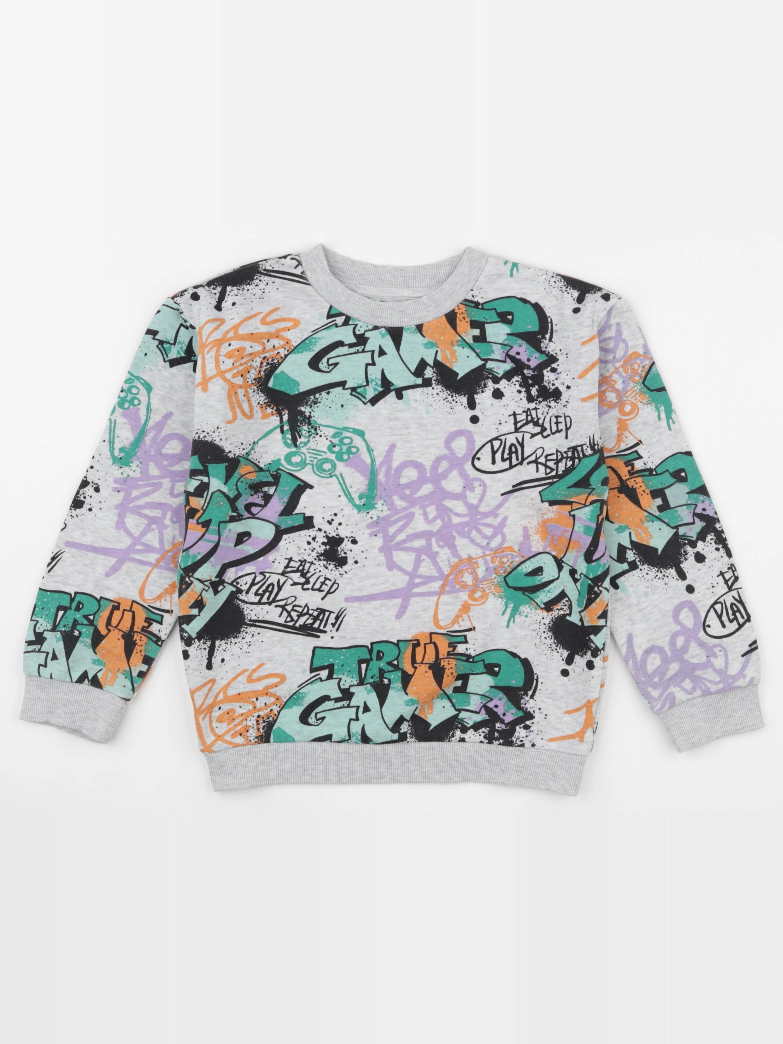 H&M - sweat gris, multicolore - 4/6 ans