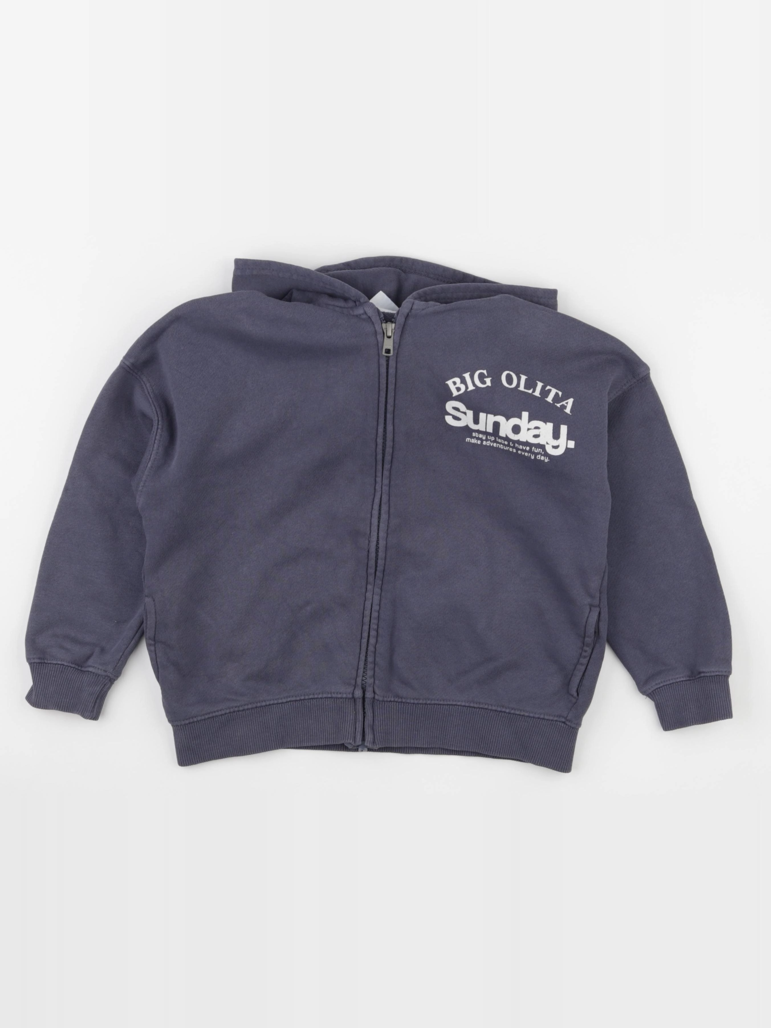 Zara - sweat imprimé au dos bleu - 4/5 ans