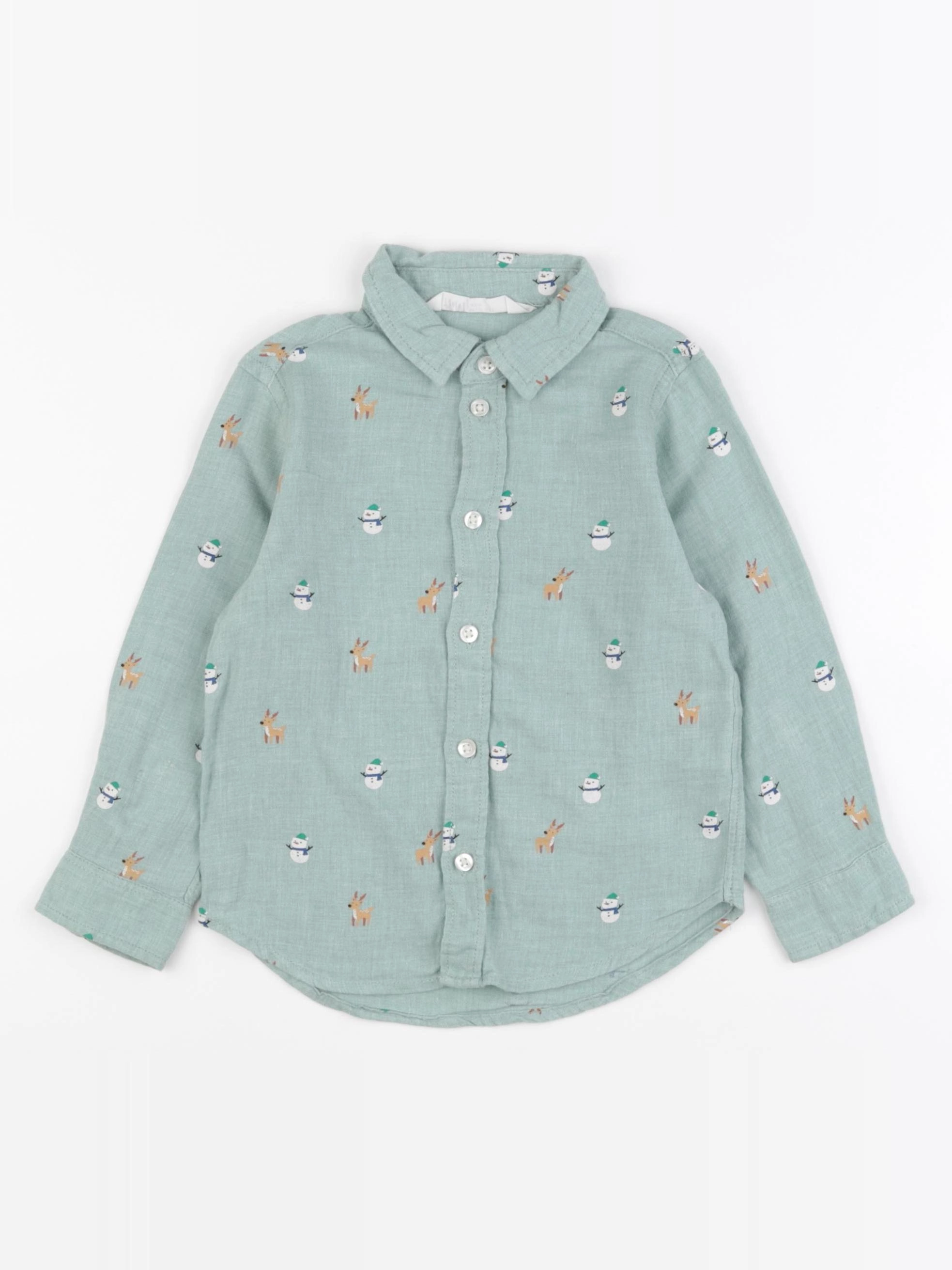 H&M - chemise vert - 2/3 ans