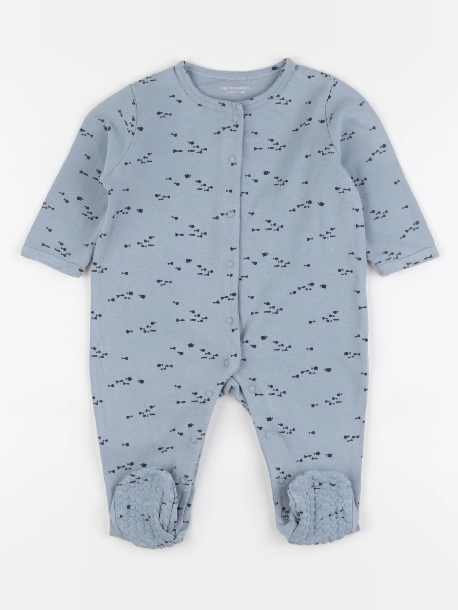 Vertbaudet - pyjama coton bleu - 9 mois
