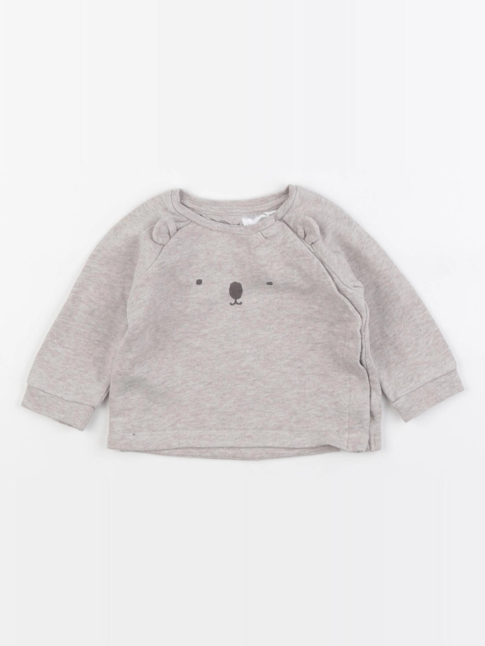 H&M - sweat marron - 3/6 mois