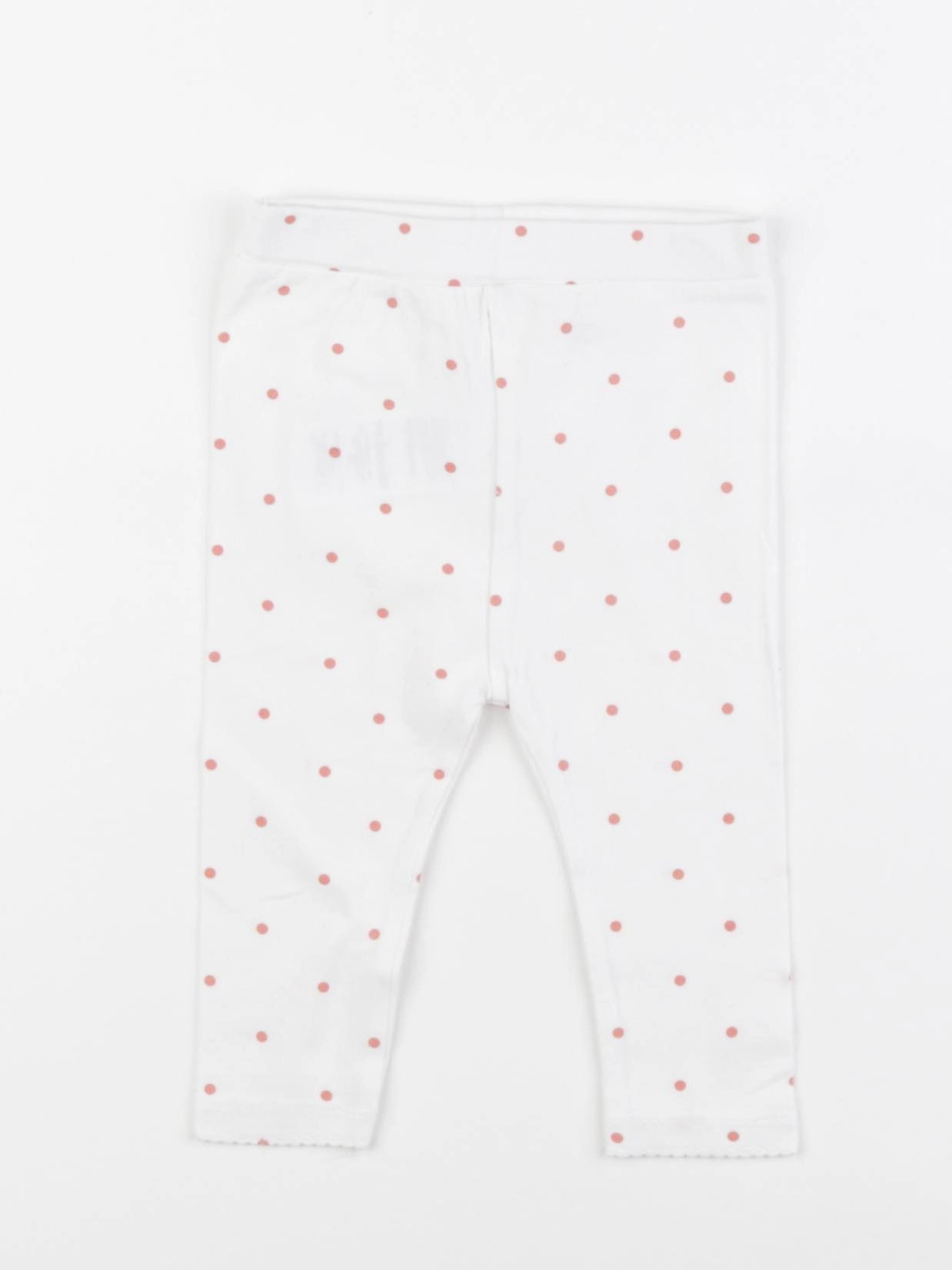 Vertbaudet - legging rose, blanc - 9 mois