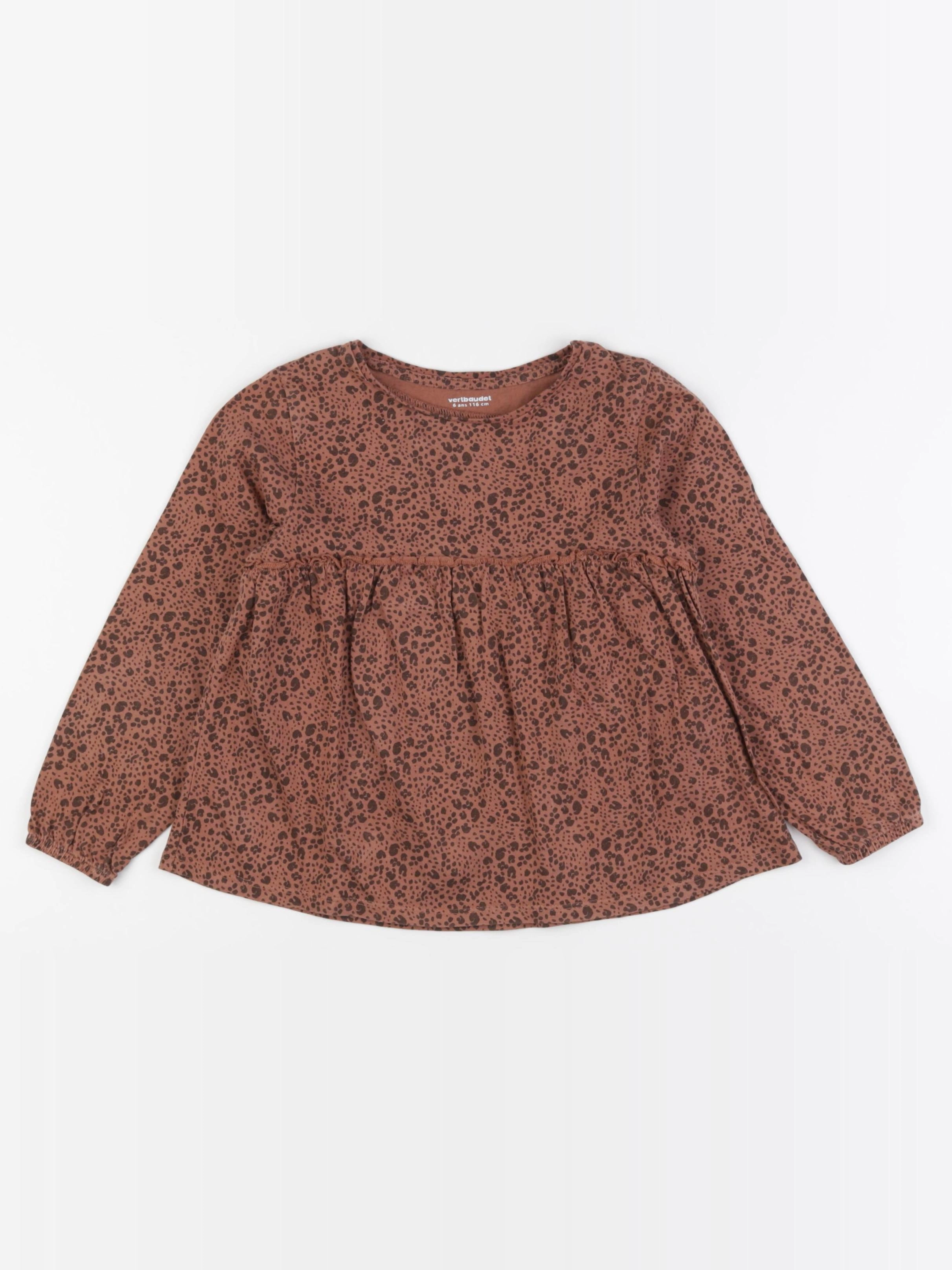 Vertbaudet - tee-shirt marron - 6 ans