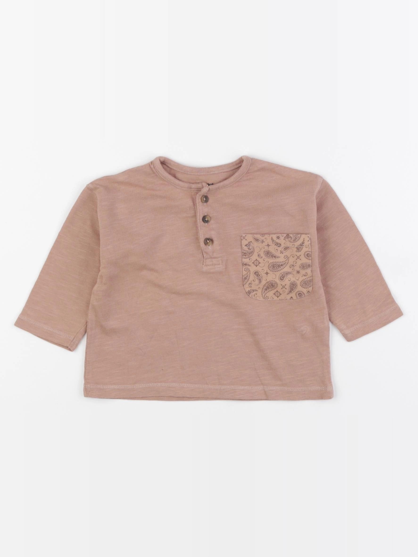 Vertbaudet - tee-shirt marron - 6 mois