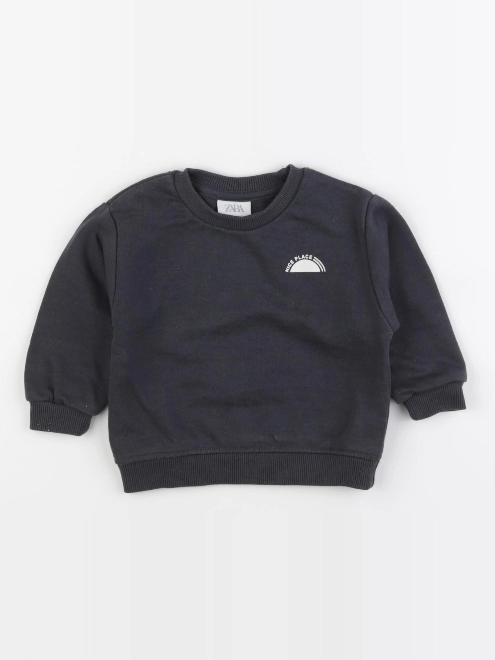 Zara - sweat noir - 3/6 mois