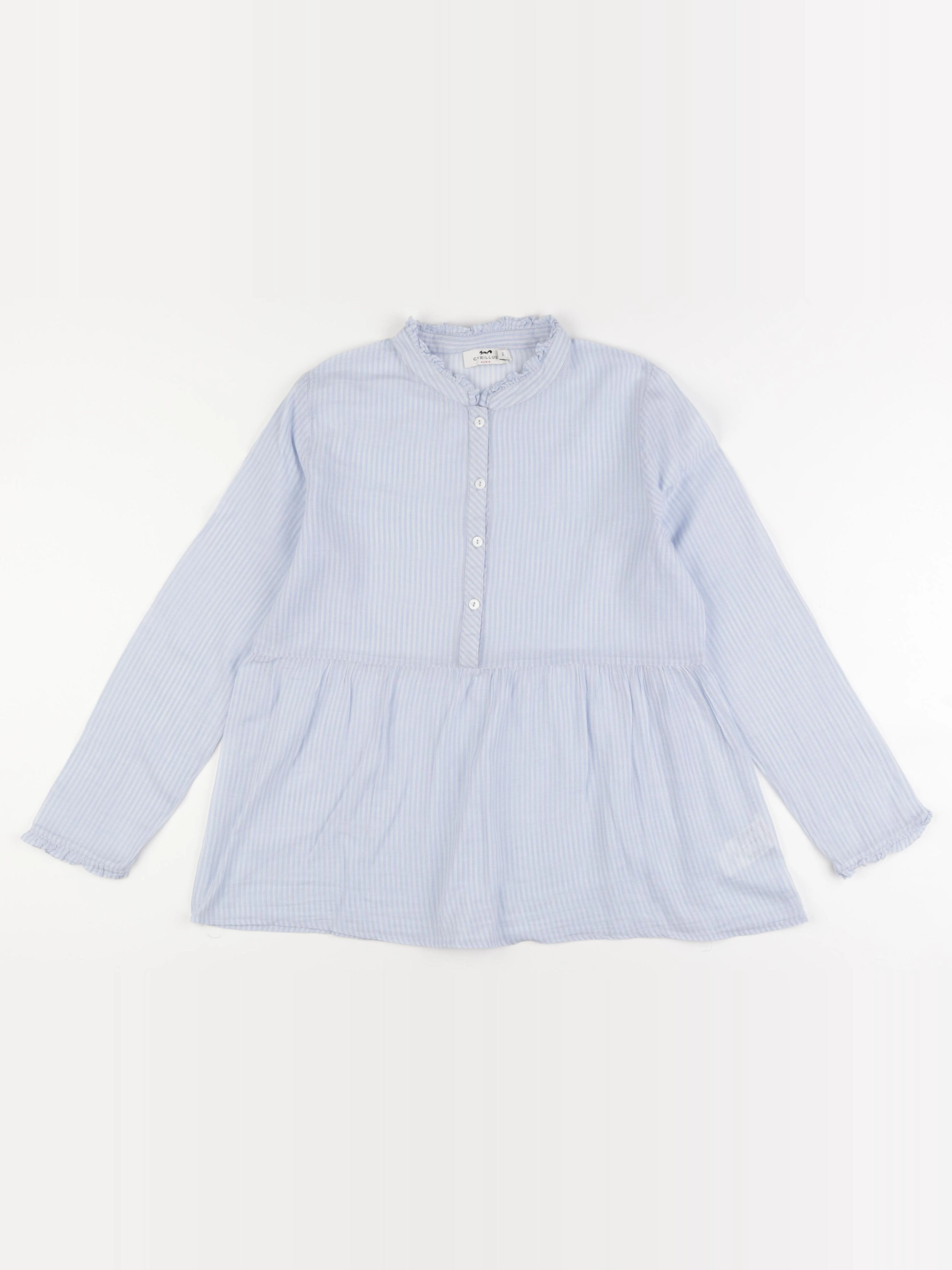 Cyrillus - blouse bleu, blanc - 14 ans