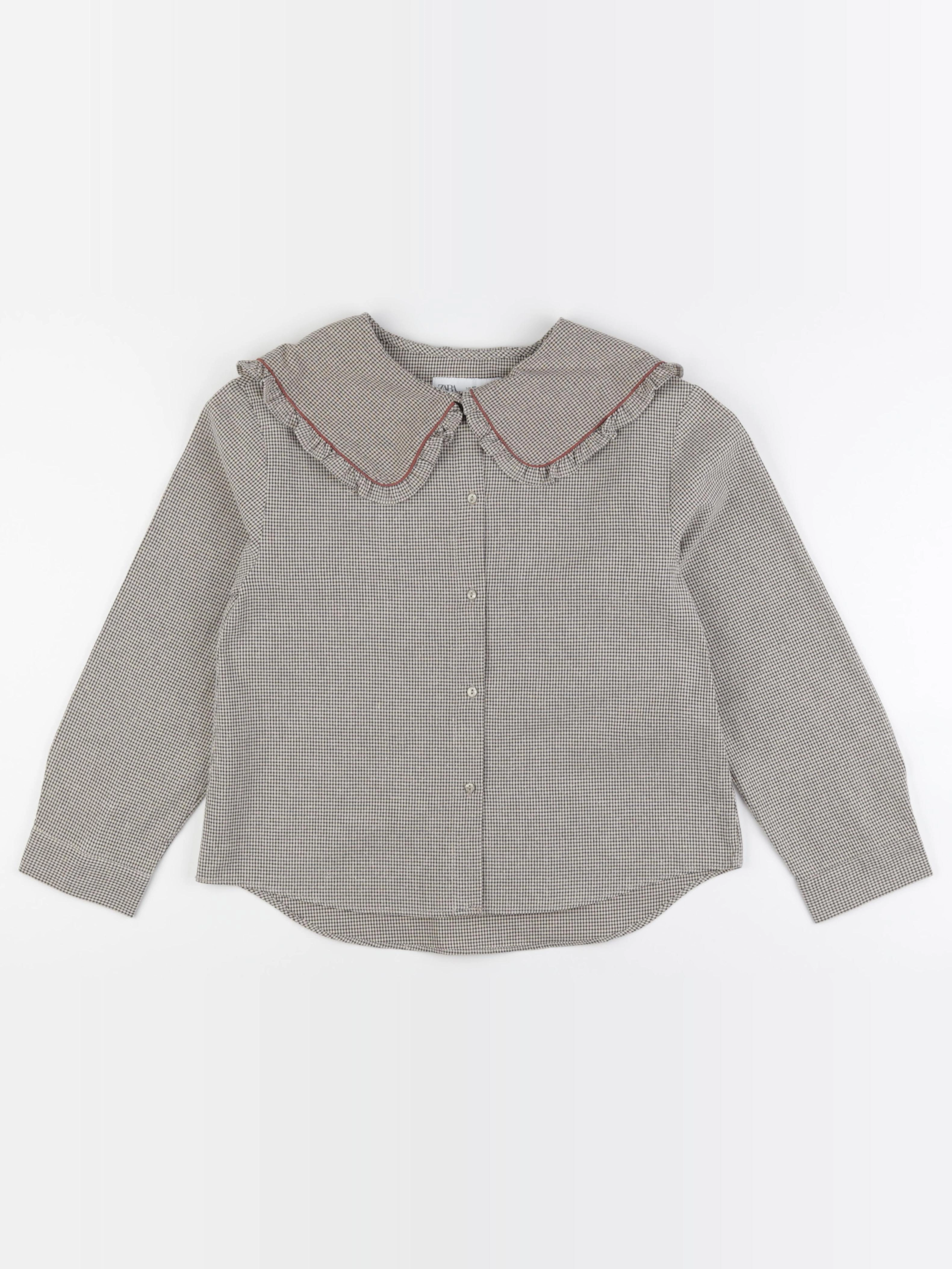 Zara - blouse beige, noir - 13/14 ans