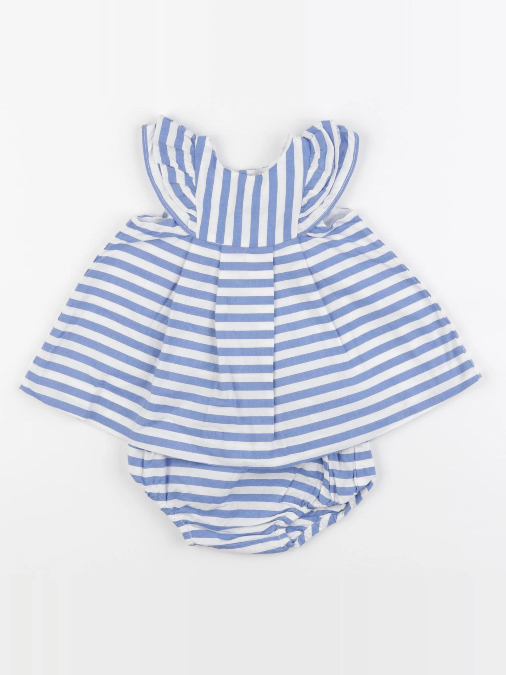 Jacadi - robe blanc, bleu - 3 mois