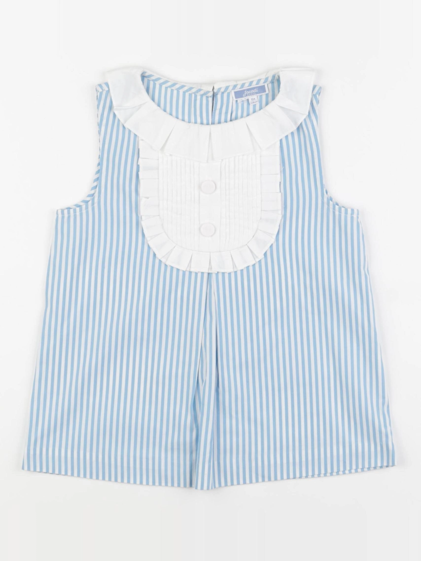 Jacadi - blouse blanc, bleu - 8 ans