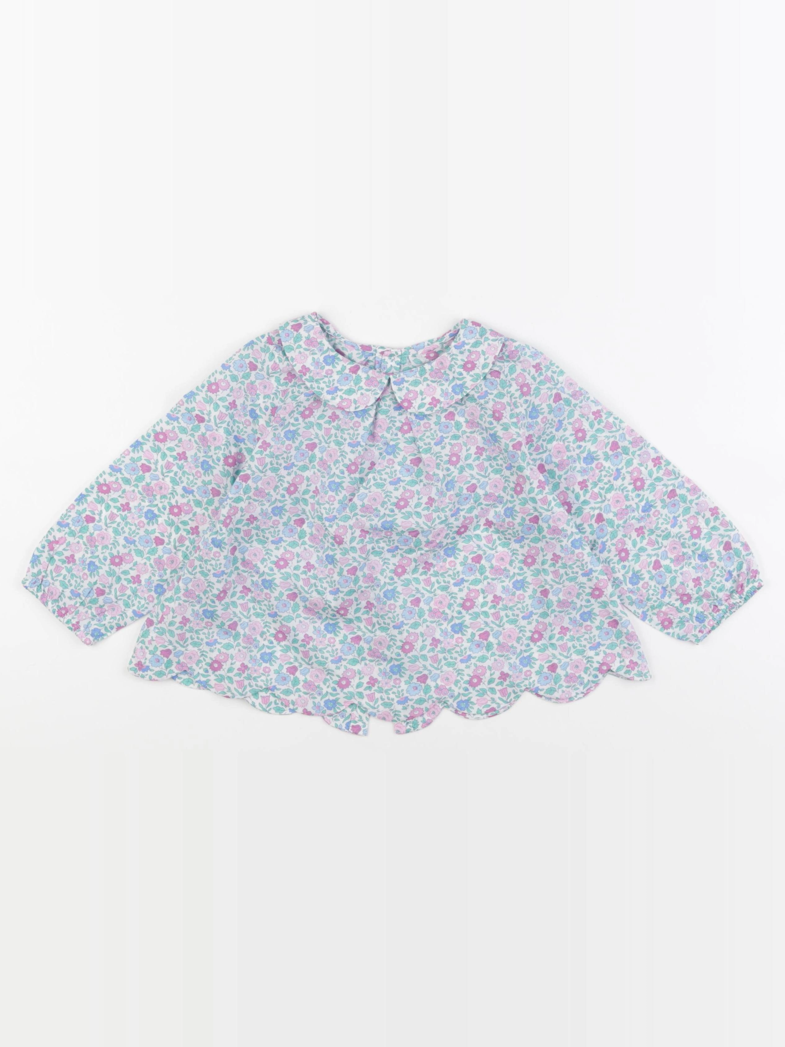 Jacadi - blouse liberty bleu, rose - 36 mois