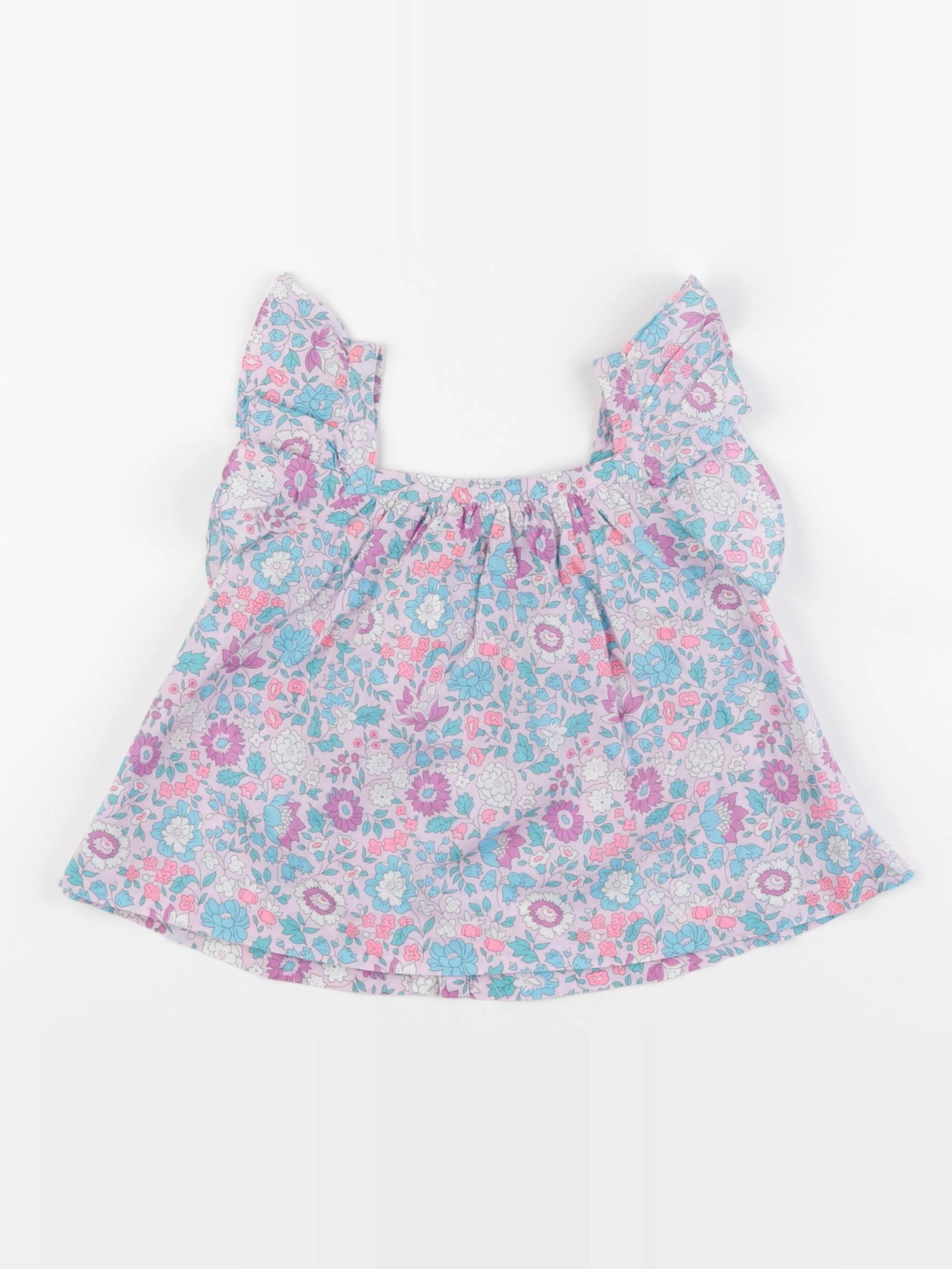 Jacadi - blouse liberty rose, vert - 24 mois