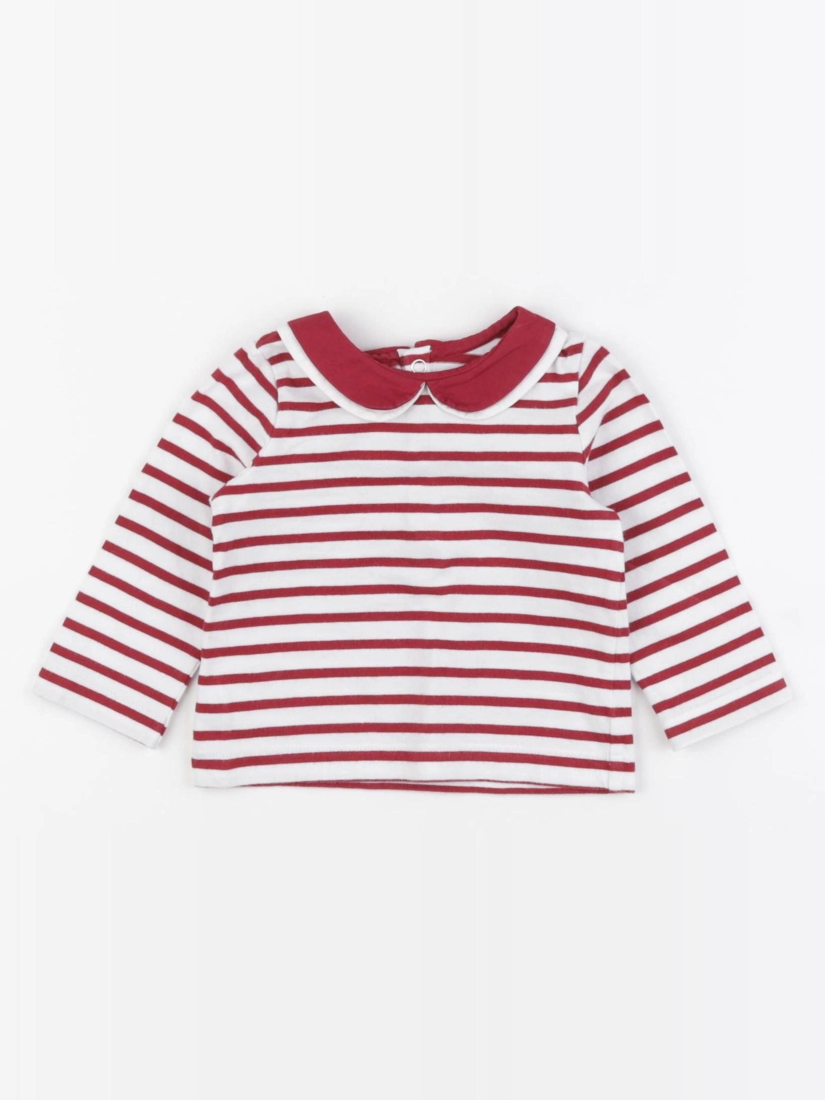 Jacadi - tee-shirt blanc, rouge - 6 mois
