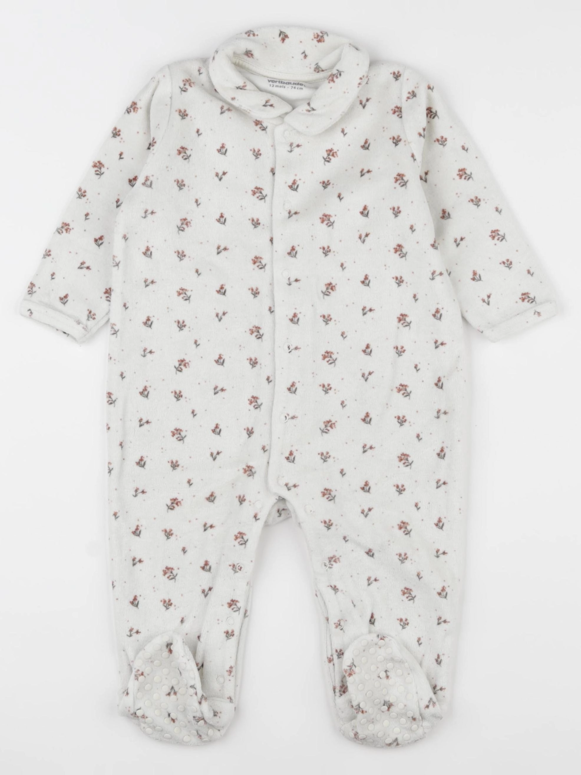 Vertbaudet - pyjama velours beige - 12 mois