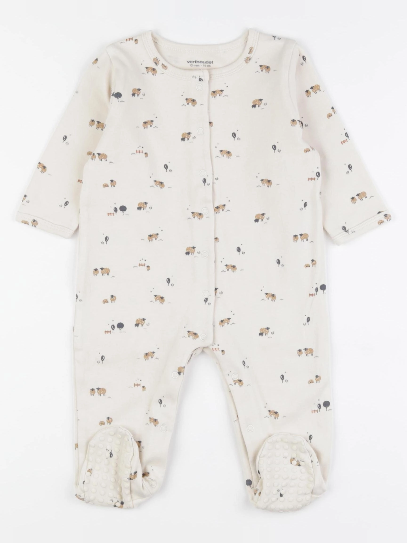 Vertbaudet - pyjama coton marron - 12 mois