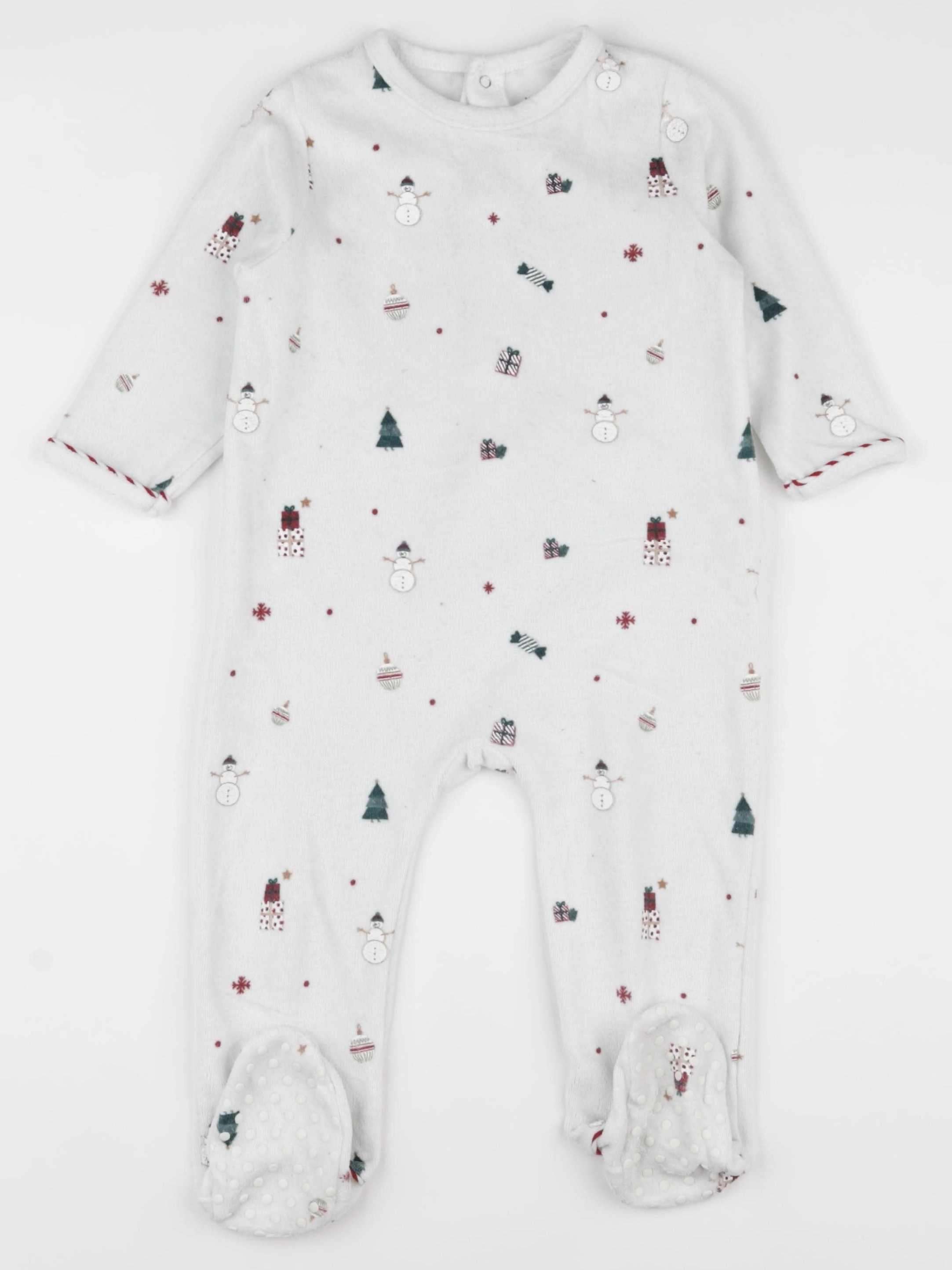 Vertbaudet - pyjama velours blanc - 18 mois